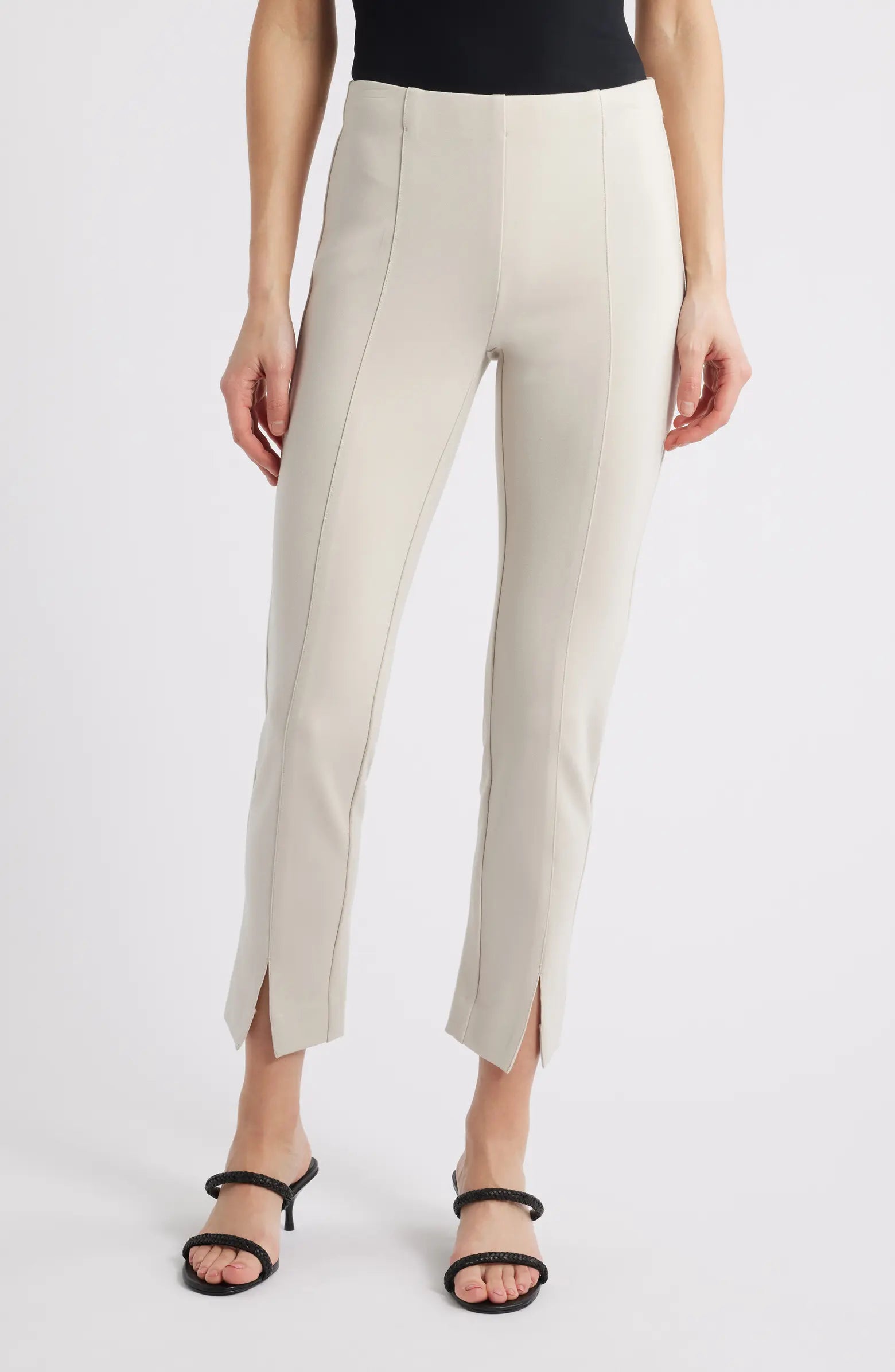 APNY Pebble Pull-On Ponte Pant with Split Hem-Bottoms-APNY-Deja Nu Boutique, Women's Fashion Boutique in Lampasas, Texas