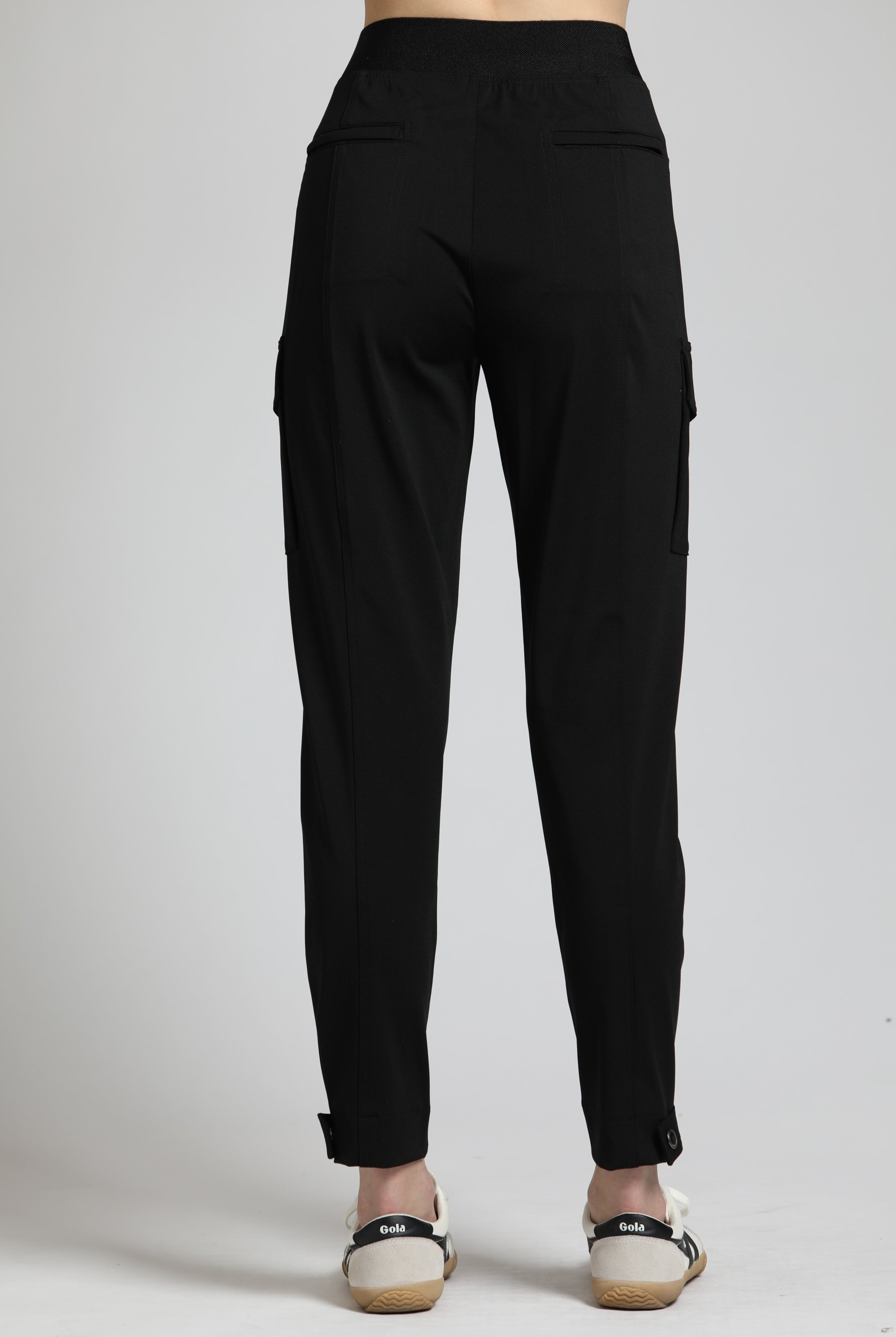 APNY Ponte Pull-On Cargo Pant In Black-Pants-APNY-Deja Nu Boutique, Women's Fashion Boutique in Lampasas, Texas
