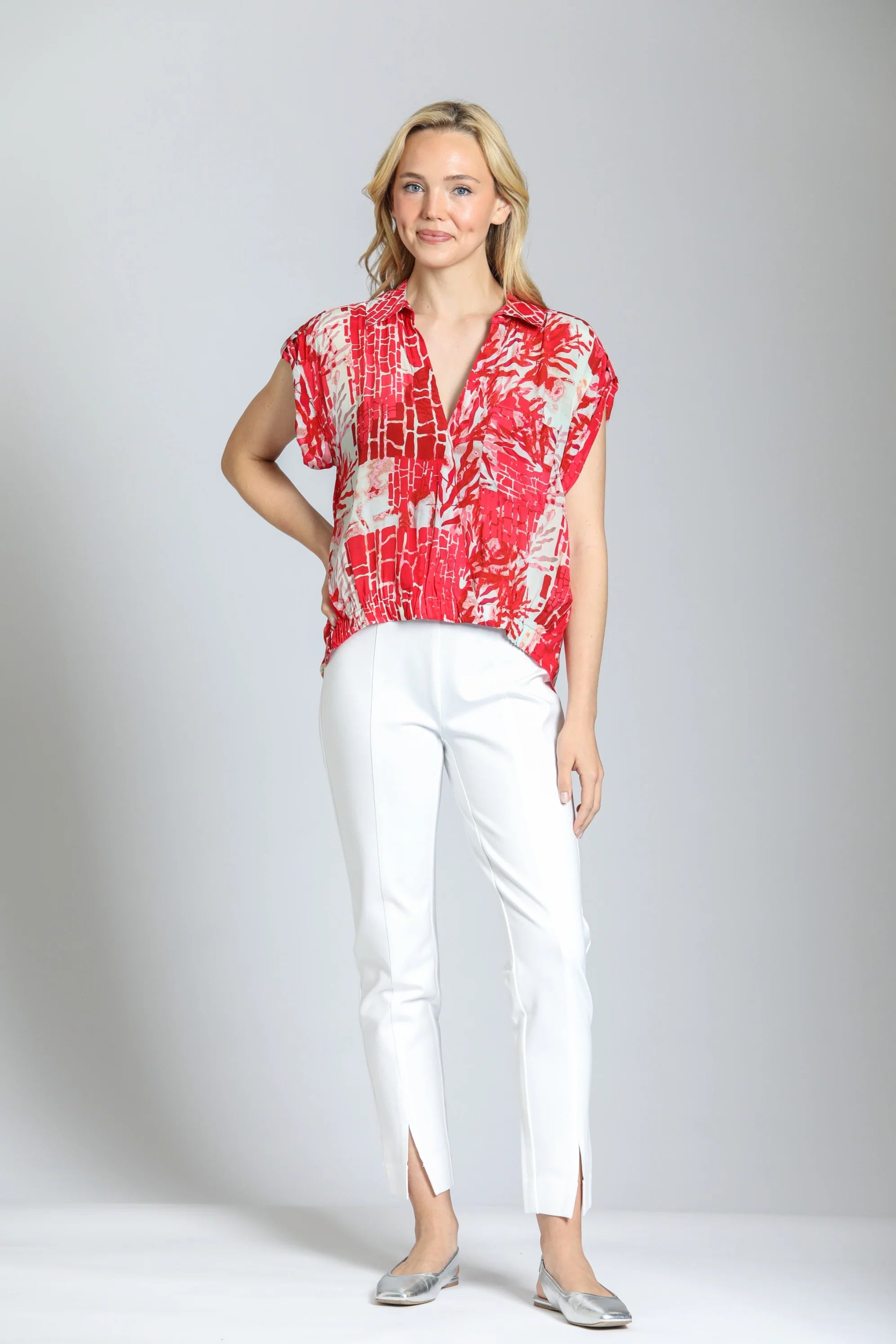 APNY Pull-On Ponte Pant with Split Hem – White-Bottoms-APNY-Deja Nu Boutique, Women's Fashion Boutique in Lampasas, Texas