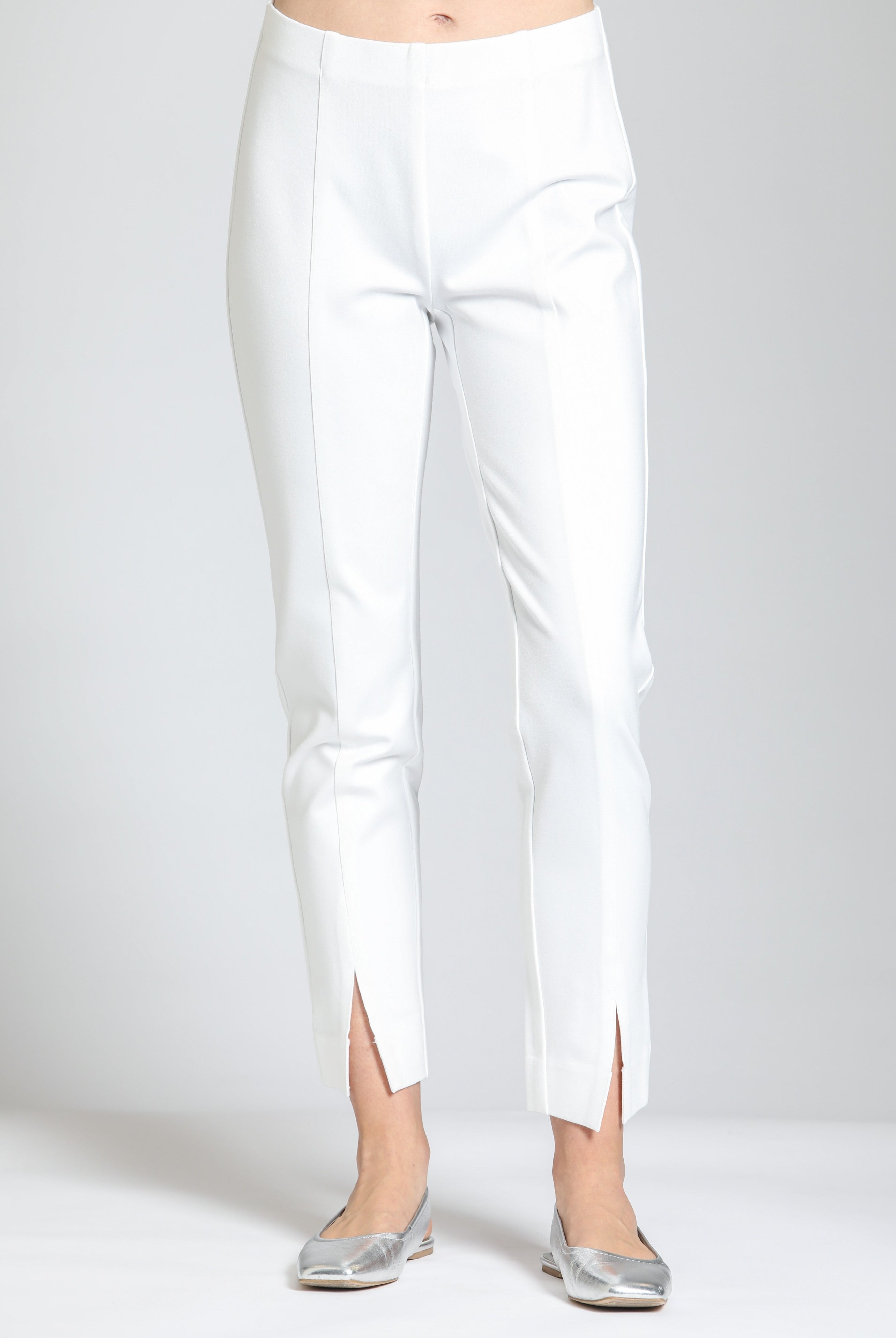 APNY Pull-On Ponte Pant with Split Hem – White-Bottoms-APNY-Deja Nu Boutique, Women's Fashion Boutique in Lampasas, Texas