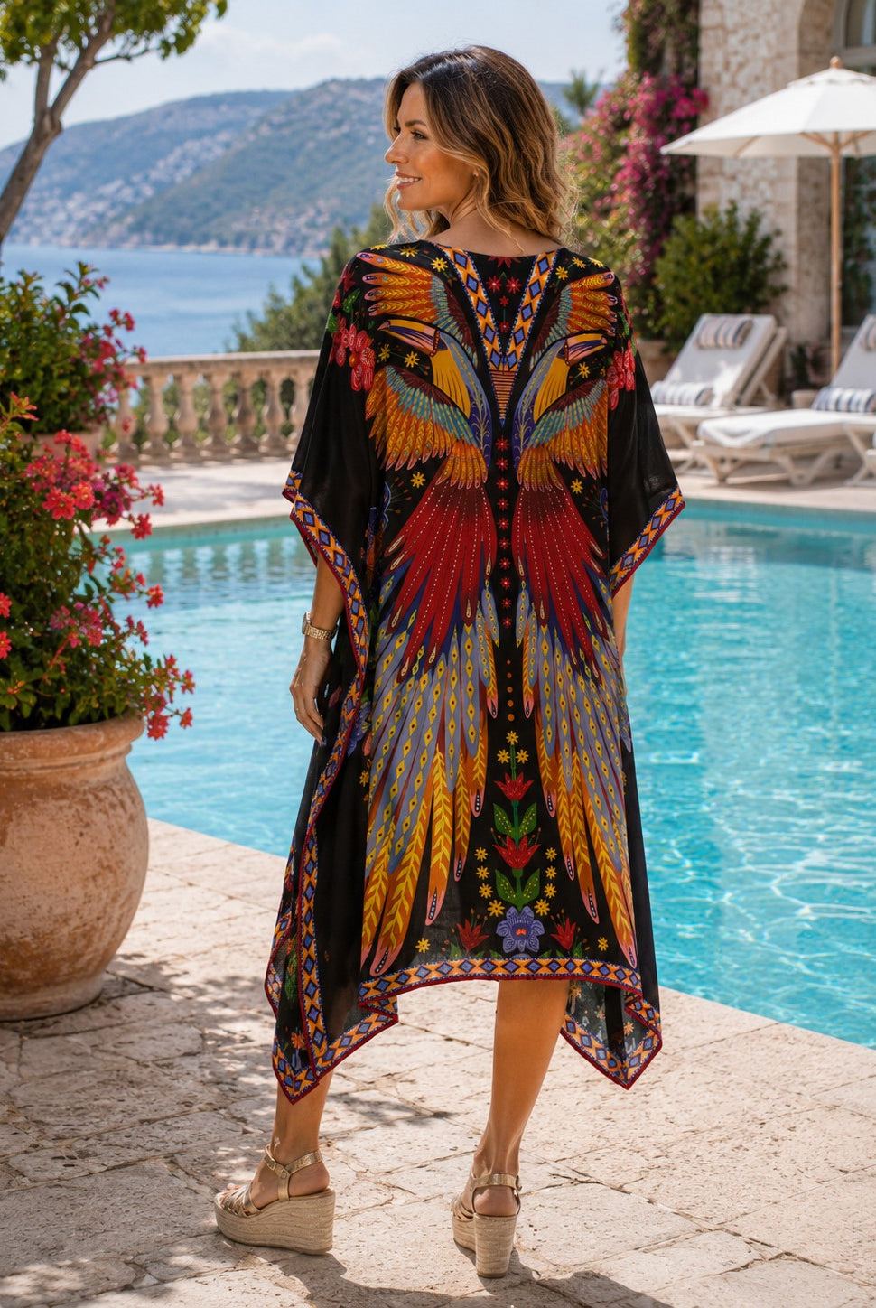 APNY Boho Phoenix Kaftan Dress-Kaftan-APNY-Deja Nu Boutique, Women's Fashion Boutique in Lampasas, Texas