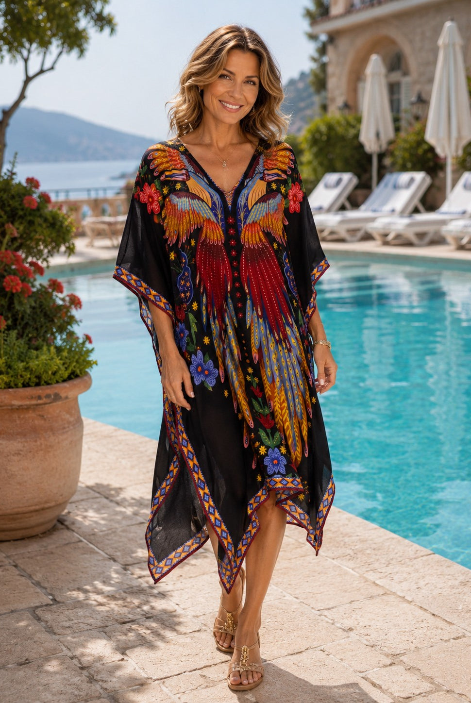 APNY Boho Phoenix Kaftan Dress-Kaftan-APNY-Deja Nu Boutique, Women's Fashion Boutique in Lampasas, Texas