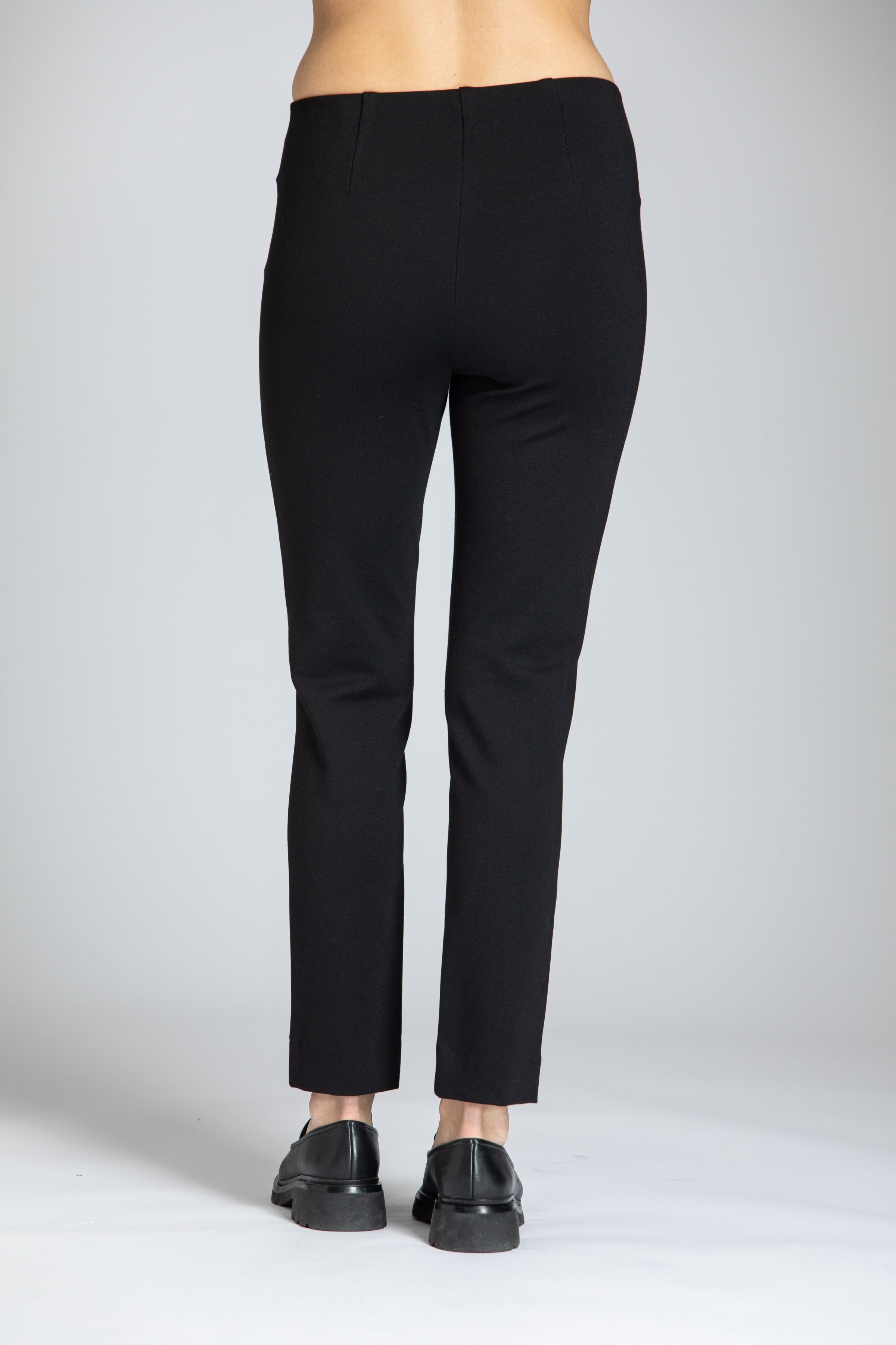 APNY Pull-On Ponte Pant With Split Hem In Black-Bottoms-APNY-Deja Nu Boutique, Women's Fashion Boutique in Lampasas, Texas