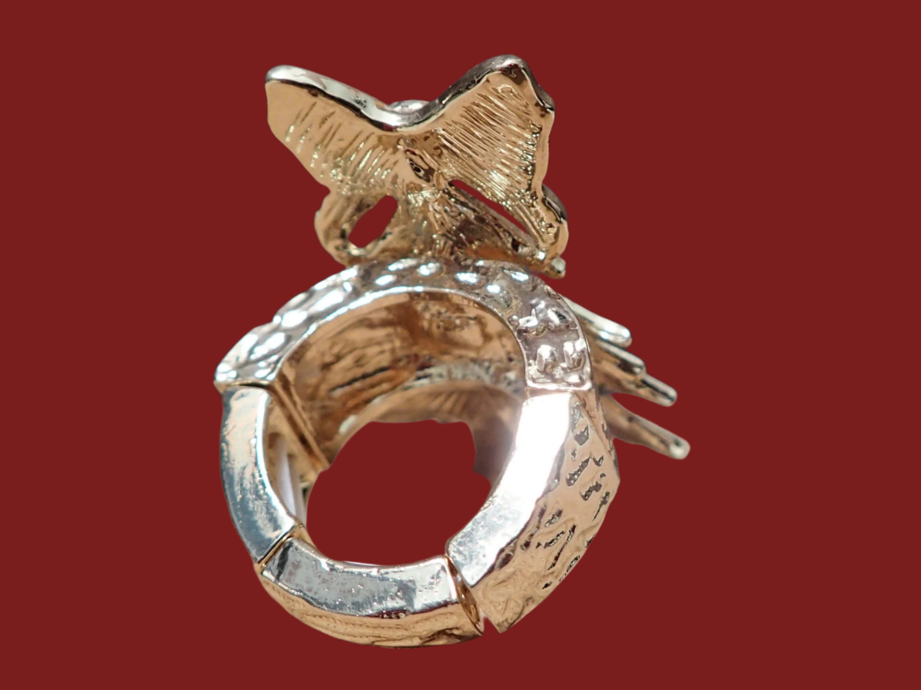 All That Glitterz Green Christmas Tree Statement Ring with Red Bow-Rings-All That Glitterz-Deja Nu Boutique, Women's Fashion Boutique in Lampasas, Texas