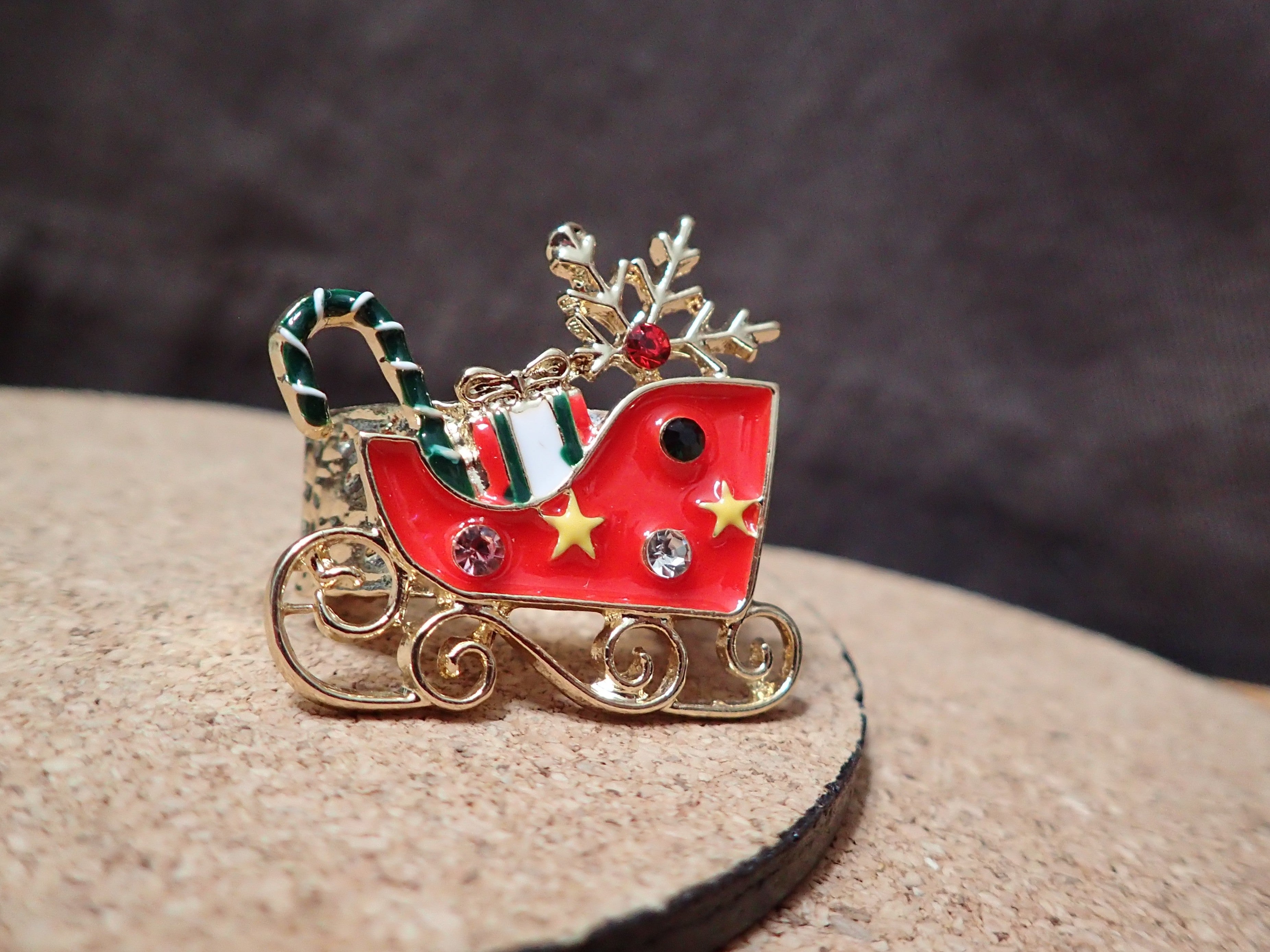 All That Glitterz Holiday Sleigh Adjustable Ring with Gifts and Reindeer-Rings-All That Glitterz-Deja Nu Boutique, Women's Fashion Boutique in Lampasas, Texas