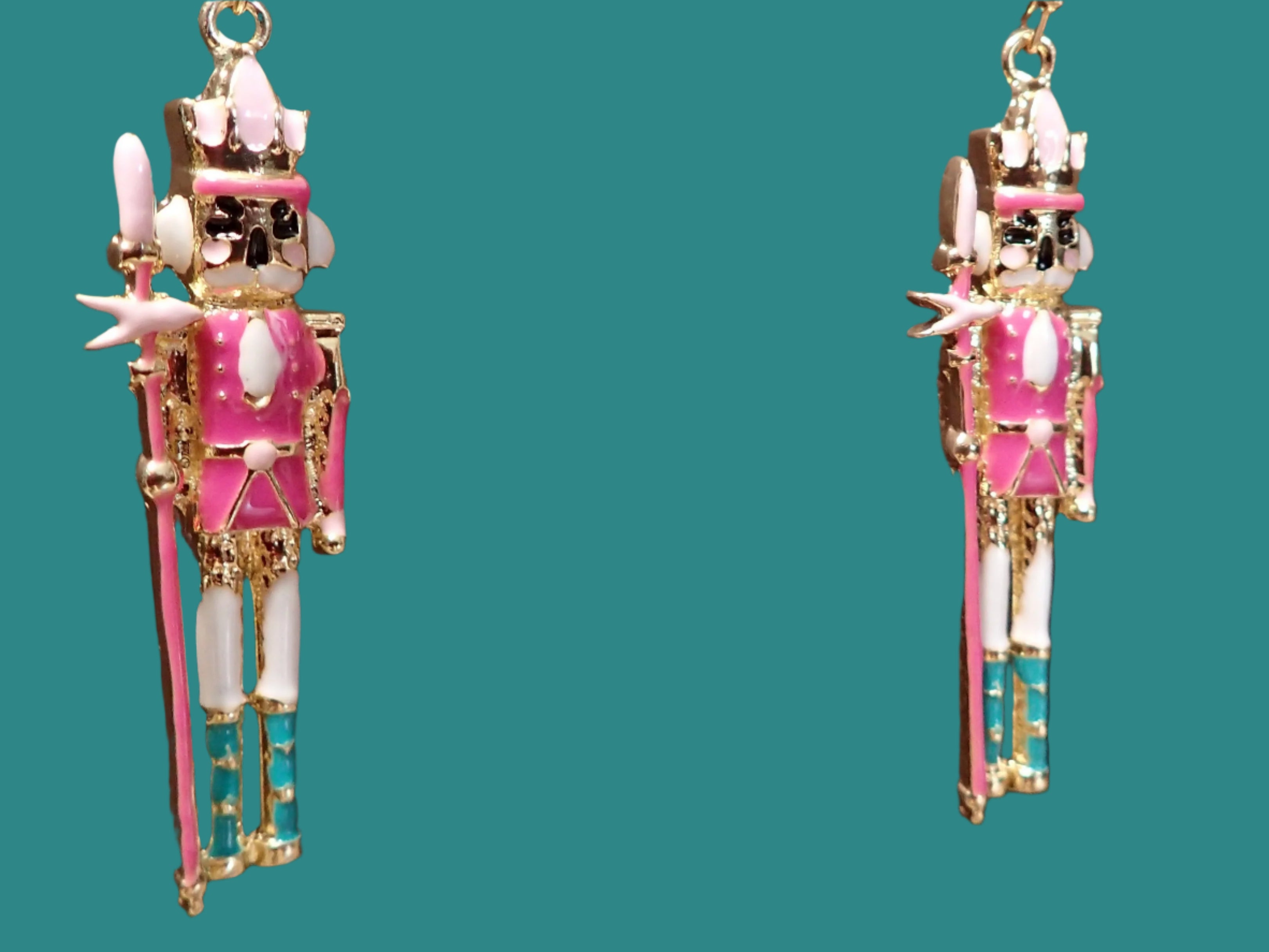 All That Glitterz Pink Nutcracker Holiday Earrings – Festive Statement Dangle Jewelry-Earrings-All That Glitterz-Deja Nu Boutique, Women's Fashion Boutique in Lampasas, Texas