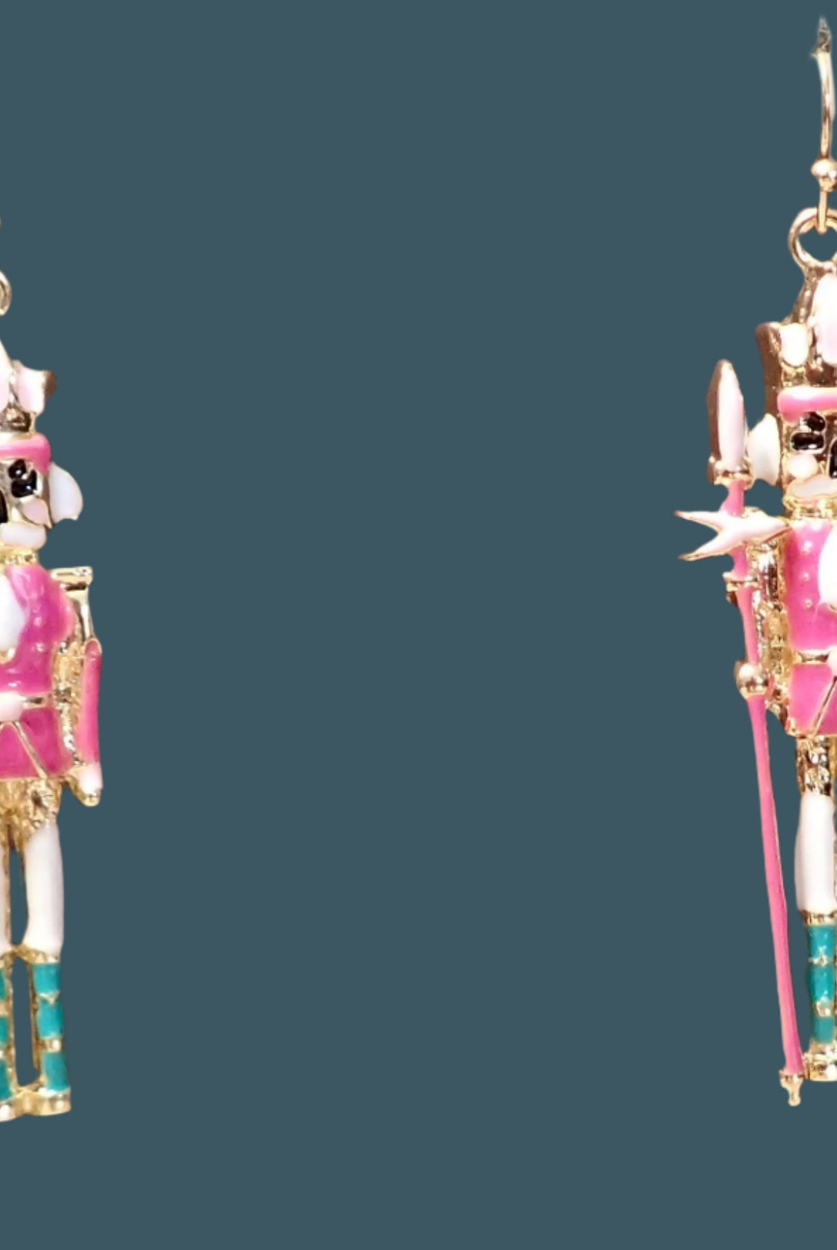 All That Glitterz Pink Nutcracker Holiday Earrings – Festive Statement Dangle Jewelry-Earrings-All That Glitterz-Deja Nu Boutique, Women's Fashion Boutique in Lampasas, Texas