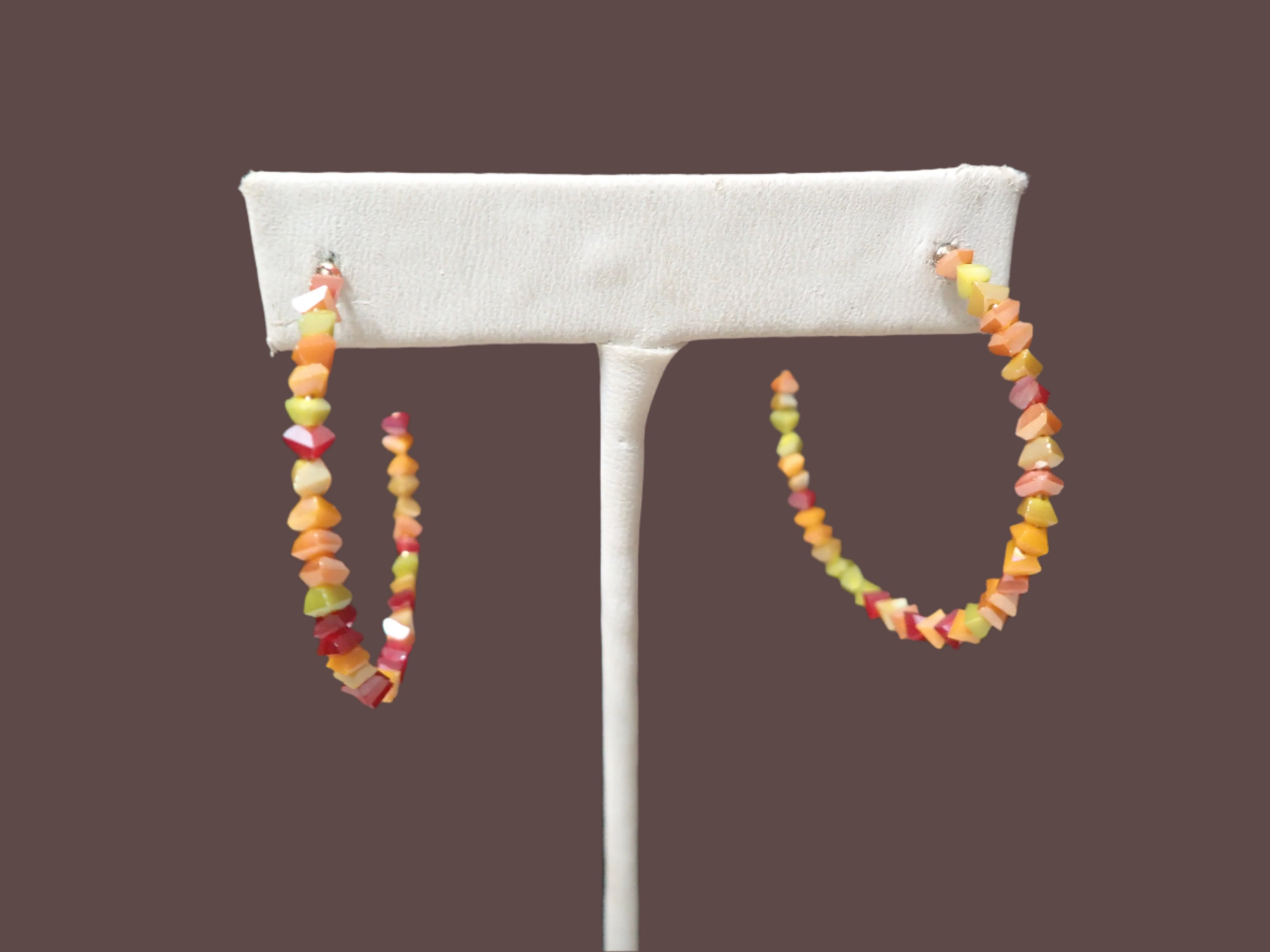 All That Glitterz Sunset Ombre Hoop Earrings-Earrings-All That Glitterz-Deja Nu Boutique, Women's Fashion Boutique in Lampasas, Texas