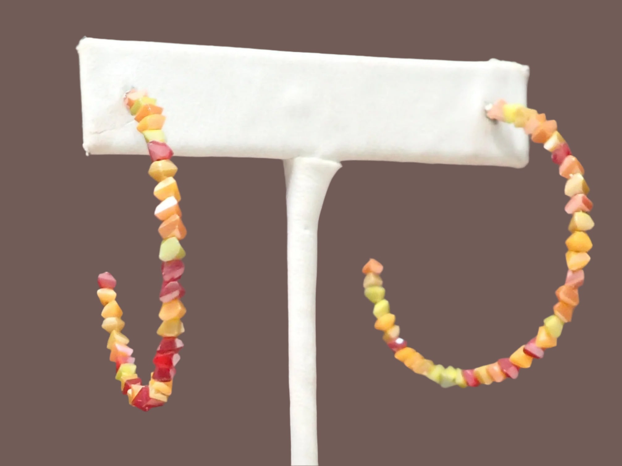 All That Glitterz Sunset Ombre Hoop Earrings-Earrings-All That Glitterz-Deja Nu Boutique, Women's Fashion Boutique in Lampasas, Texas