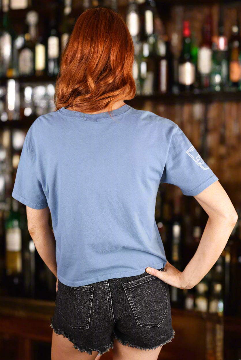 All Us Cowboy Tears Boy Tee In Dusty Blue Graphic Western T-Shirt-Tops-All Us-Deja Nu Boutique, Women's Fashion Boutique in Lampasas, Texas