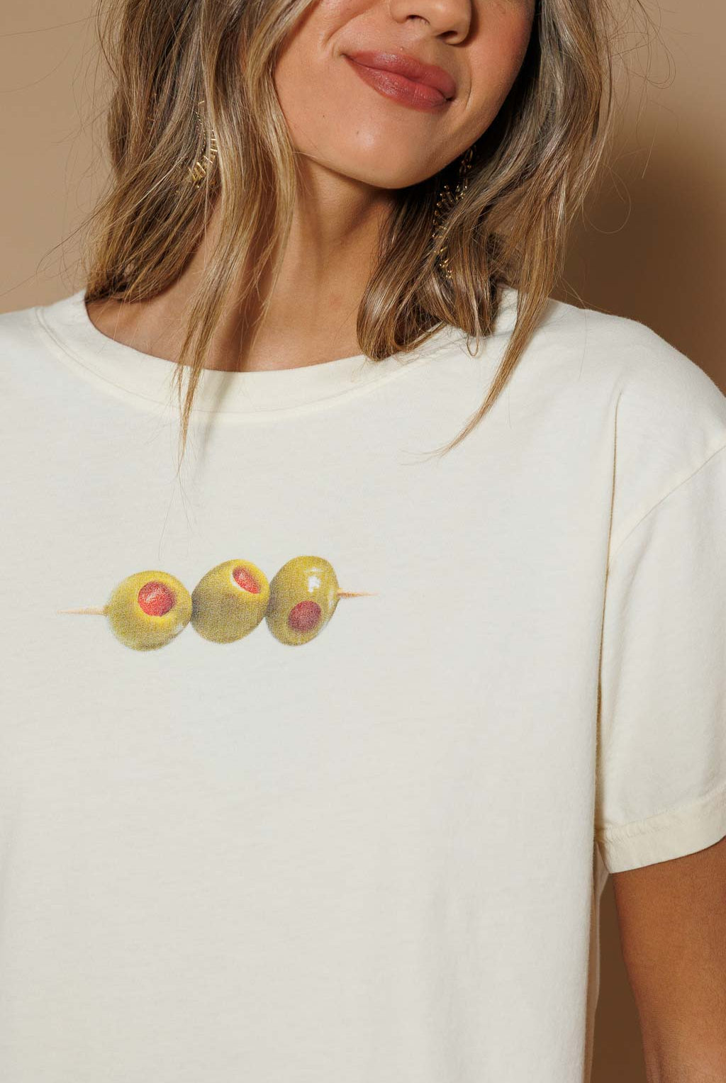 All Us OLIVE CROPPED TEE in Butter-T-Shirts-All Us-Deja Nu Boutique, Women's Fashion Boutique in Lampasas, Texas