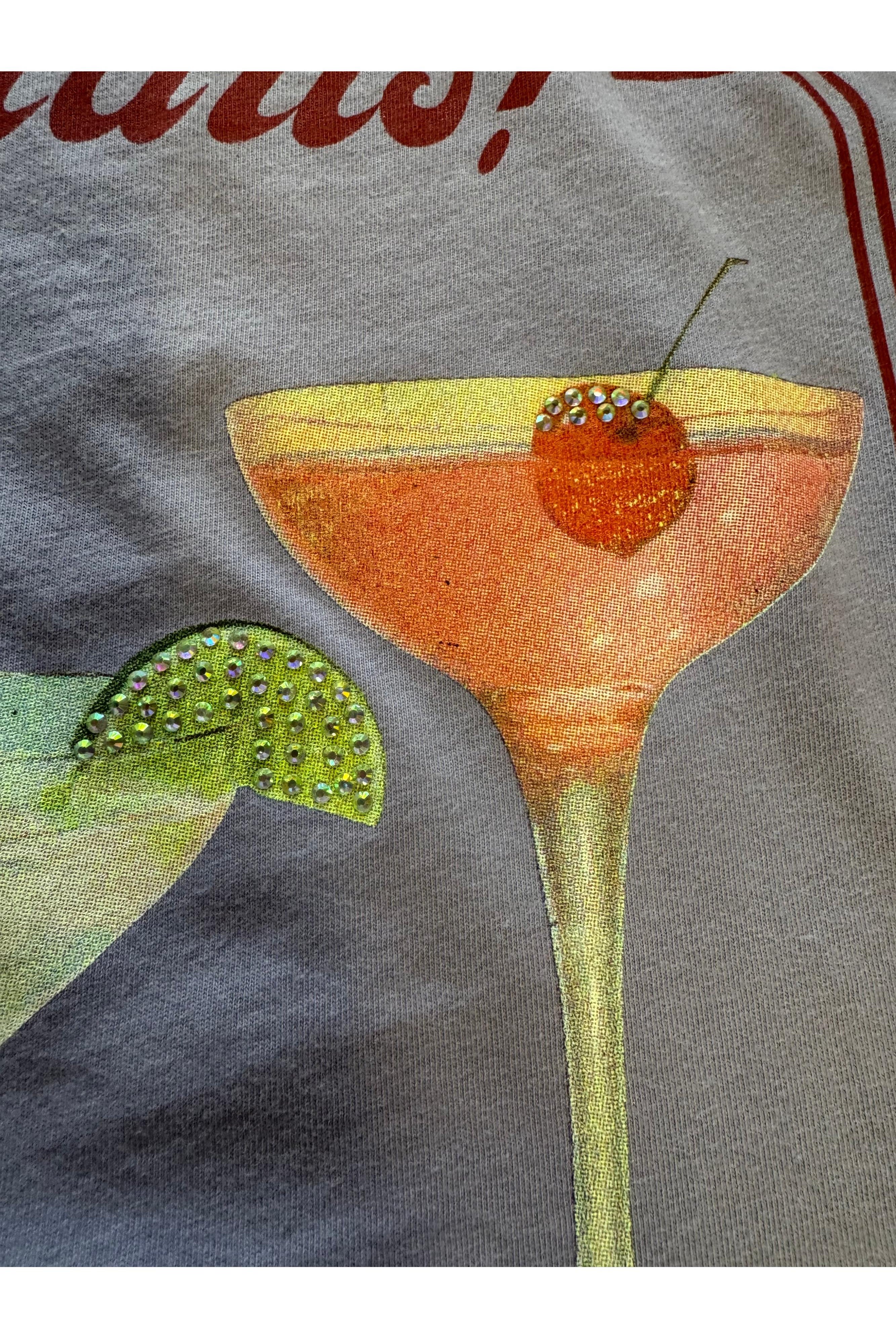 All Us But First Cocktails Wide Neck Tee in Lavender-Tops-All Us-Deja Nu Boutique, Women's Fashion Boutique in Lampasas, Texas