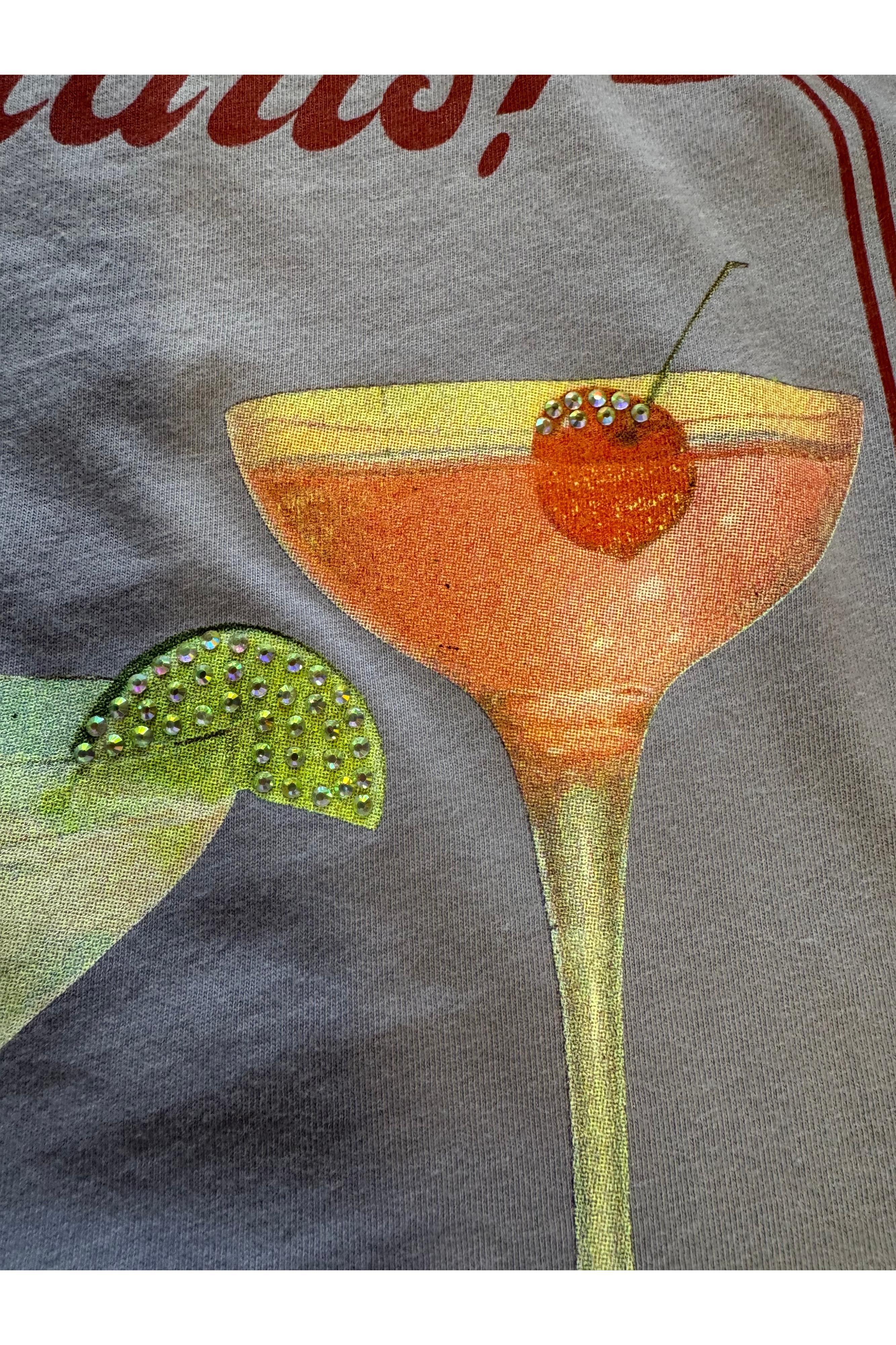 All Us But First Cocktails Wide Neck Tee in Lavender-Tops-All Us-Deja Nu Boutique, Women's Fashion Boutique in Lampasas, Texas