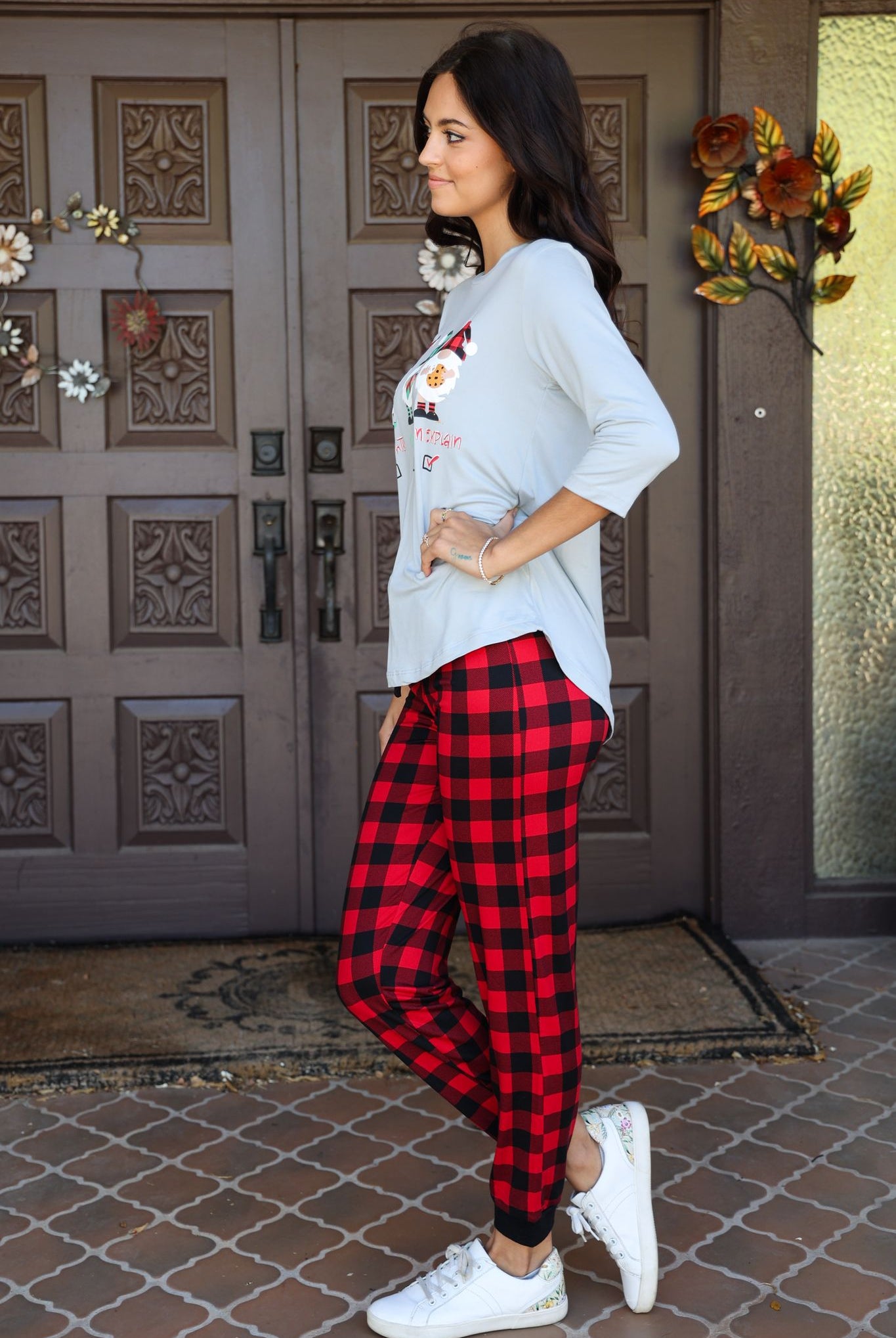 Amanda Blu & Co Christmas Gnome Naughty, Nice And I Can Explain Ladies Pajama Jogger Set-Sleepwear-Amanda Blu & Co-Deja Nu Boutique, Women's Fashion Boutique in Lampasas, Texas