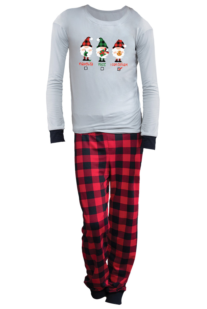 Amanda Blu & Co Christmas Gnome Naughty, Nice And I Can Explain Ladies Pajama Jogger Set-Sleepwear-Amanda Blu & Co-Deja Nu Boutique, Women's Fashion Boutique in Lampasas, Texas