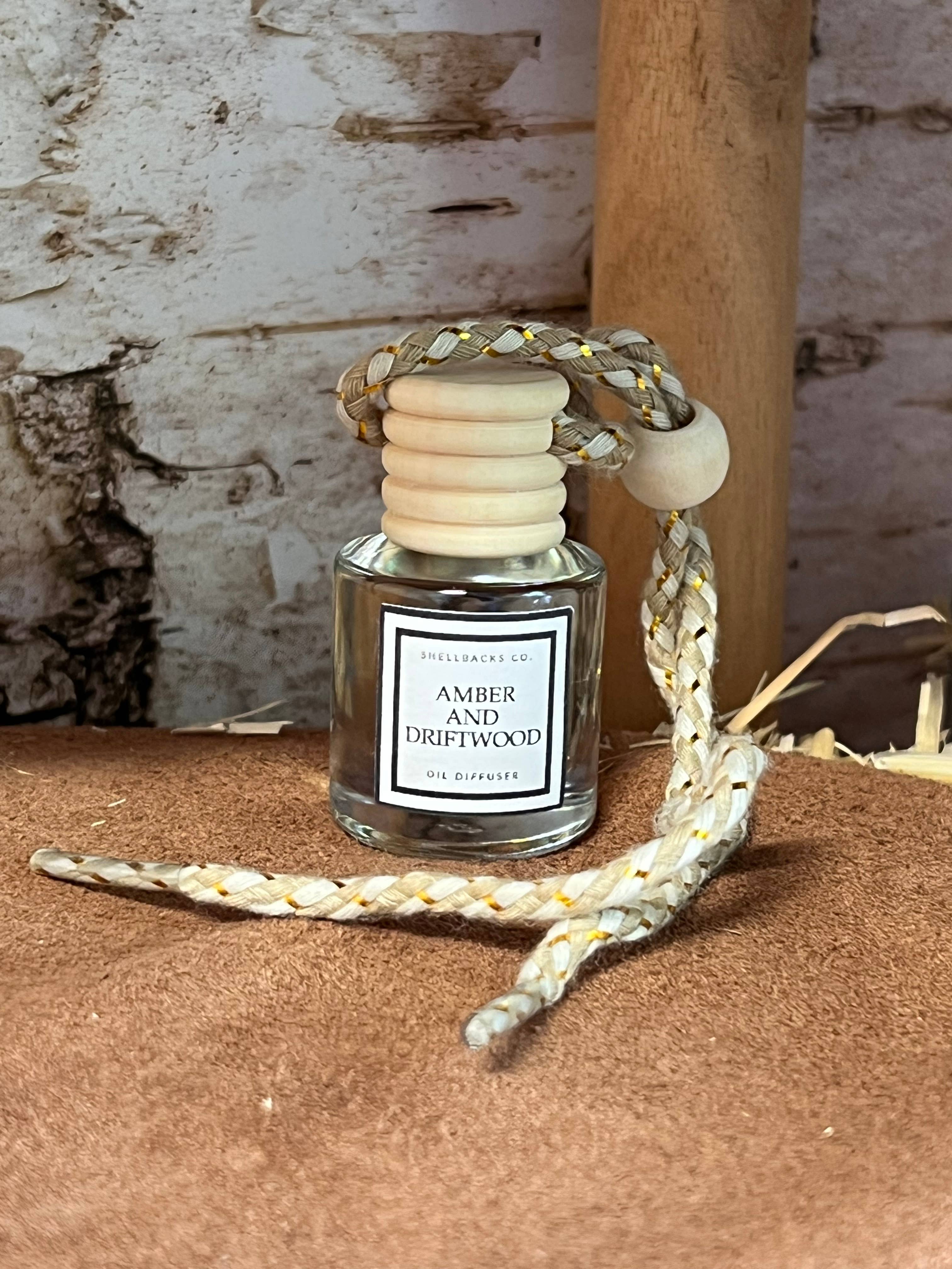 Amber & Driftwood Hanging Car Freshener Diffuser – Warm, Earthy, and Coastal-Car Diffuser-Prairie Chicken Sticker Shop & Gifts-Deja Nu Boutique, Women's Fashion Boutique in Lampasas, Texas