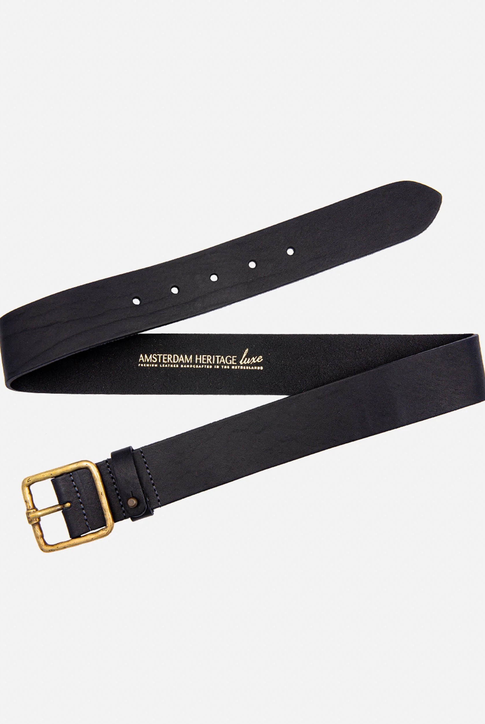 Amsterdam Heritage Kaya Black Vintage Gold Square Buckle Leather Belt-Belts-Amsterdam Heritage-Deja Nu Boutique, Women's Fashion Boutique in Lampasas, Texas