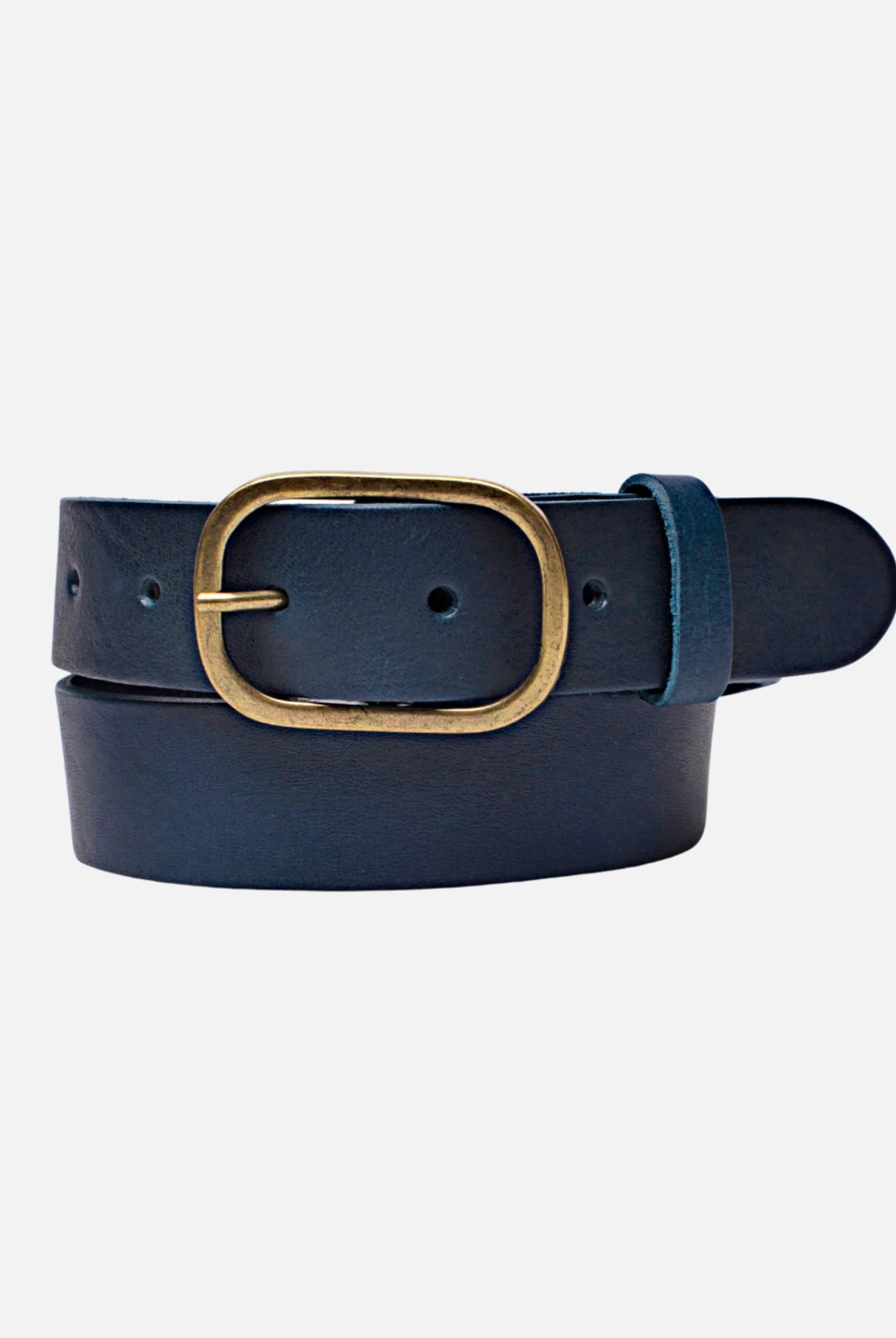 Amsterdam Heritage Marin Navy Statement Buckle Leather Belt-Belts-Amsterdam Heritage-Deja Nu Boutique, Women's Fashion Boutique in Lampasas, Texas