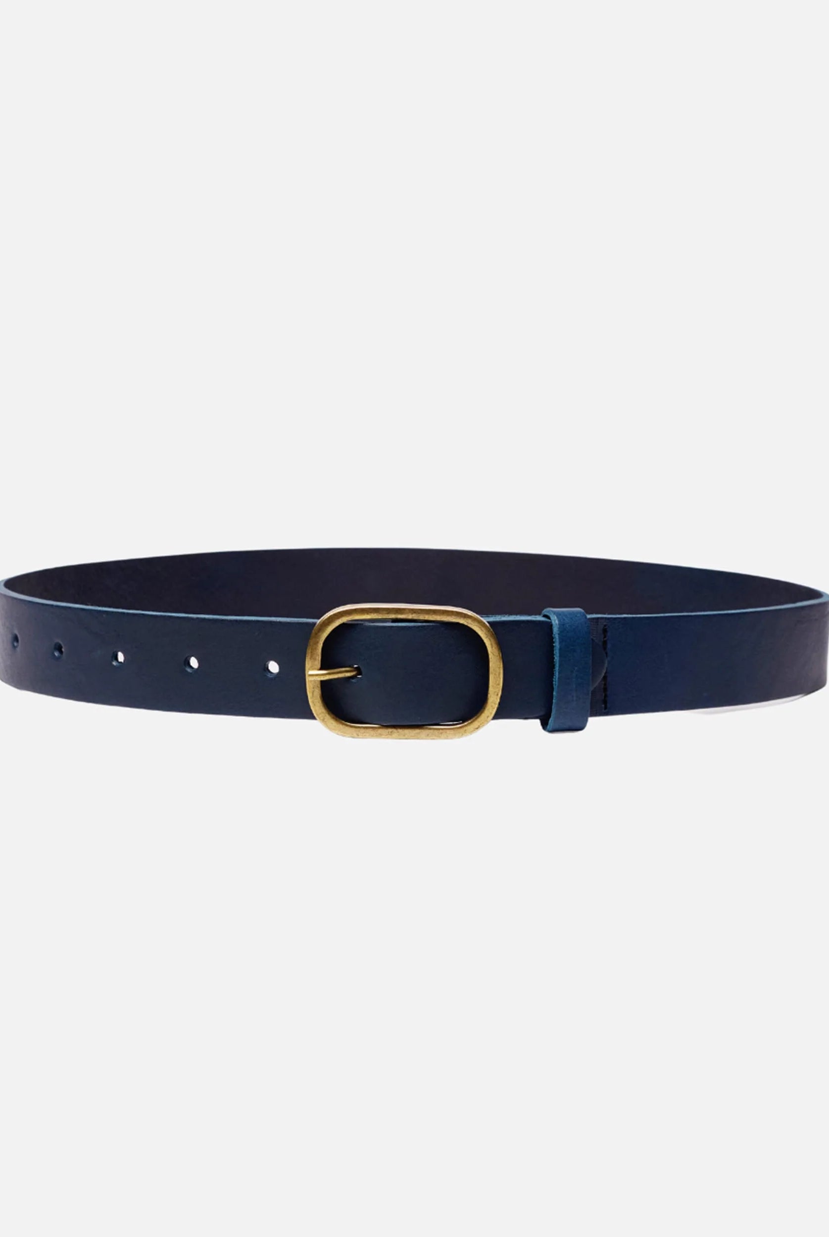 Amsterdam Heritage Marin Navy Statement Buckle Leather Belt-Belts-Amsterdam Heritage-Deja Nu Boutique, Women's Fashion Boutique in Lampasas, Texas