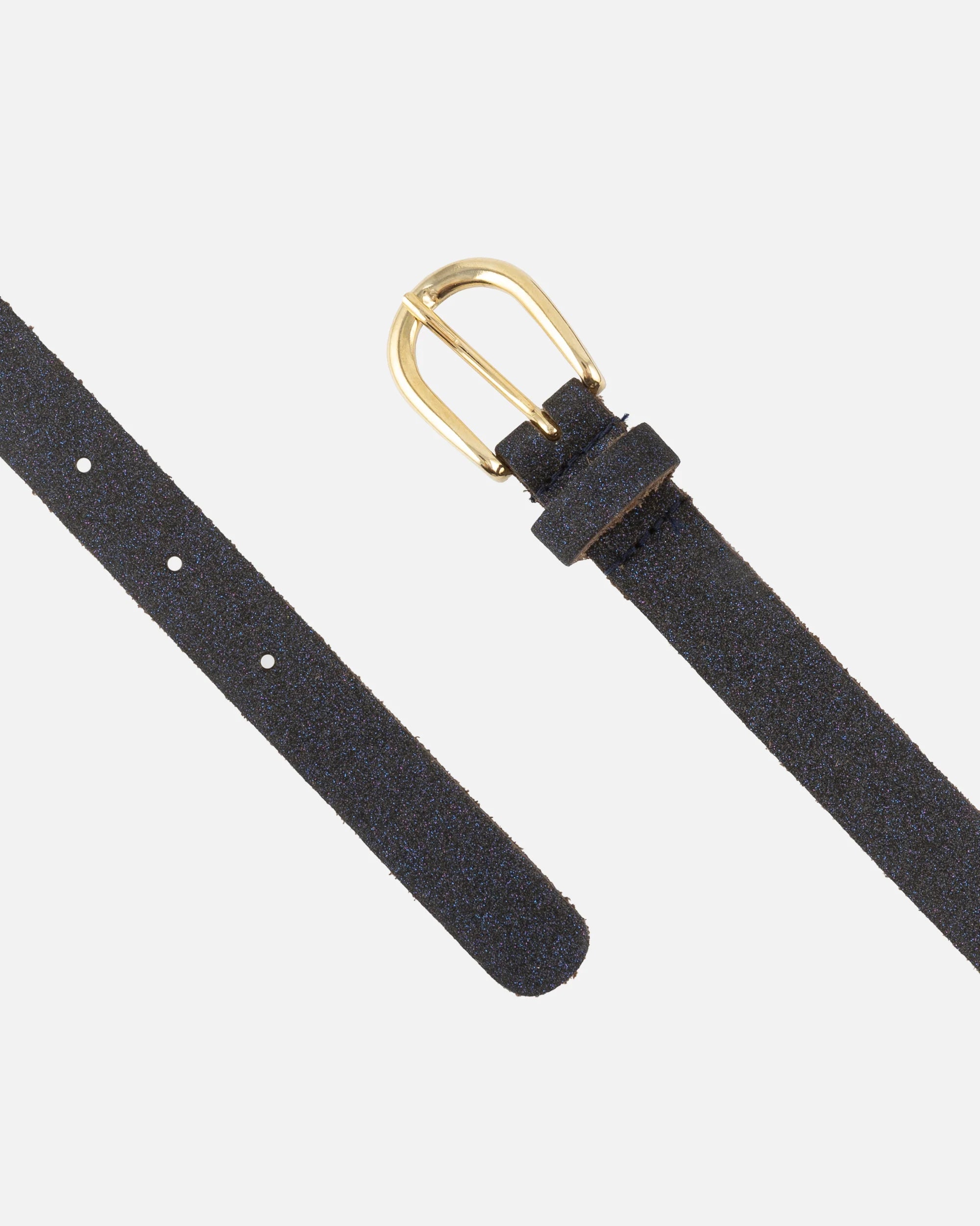 Amsterdam Heritage “Glitty” Blue Shimmer Leather Belt – Italian Nickel-Free Buckle (Handmade)-Belts-Amsterdam Heritage-Deja Nu Boutique, Women's Fashion Boutique in Lampasas, Texas