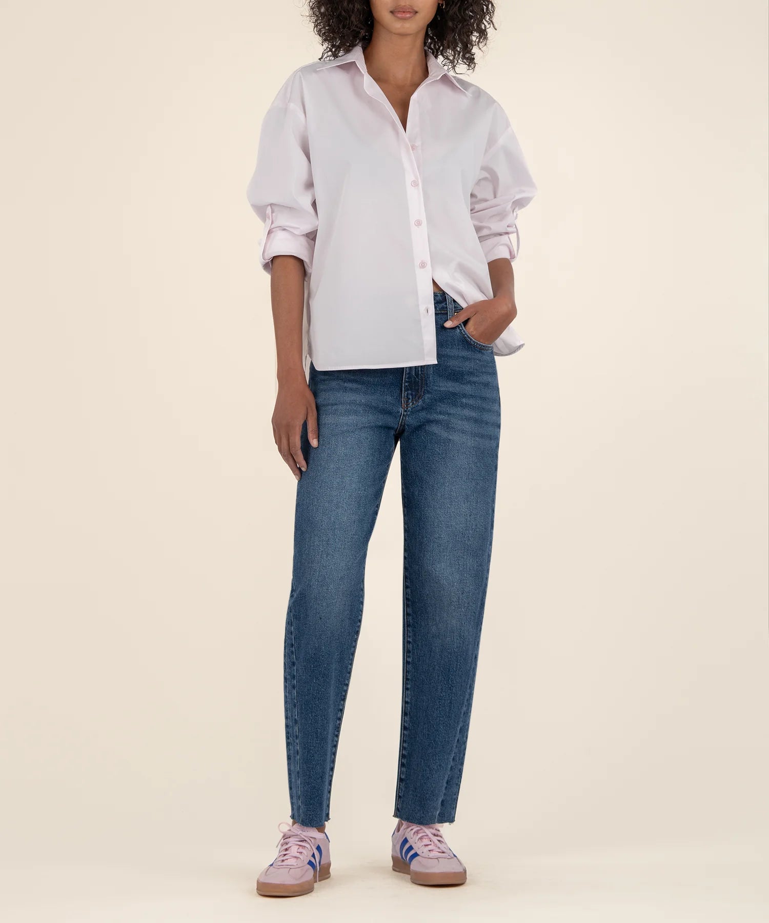 Ashley High Rise Slouchy Barrel Jeans with Side Insets by Kut from the Kloth-Jeans-Kut from the Kloth-Deja Nu Boutique, Women's Fashion Boutique in Lampasas, Texas