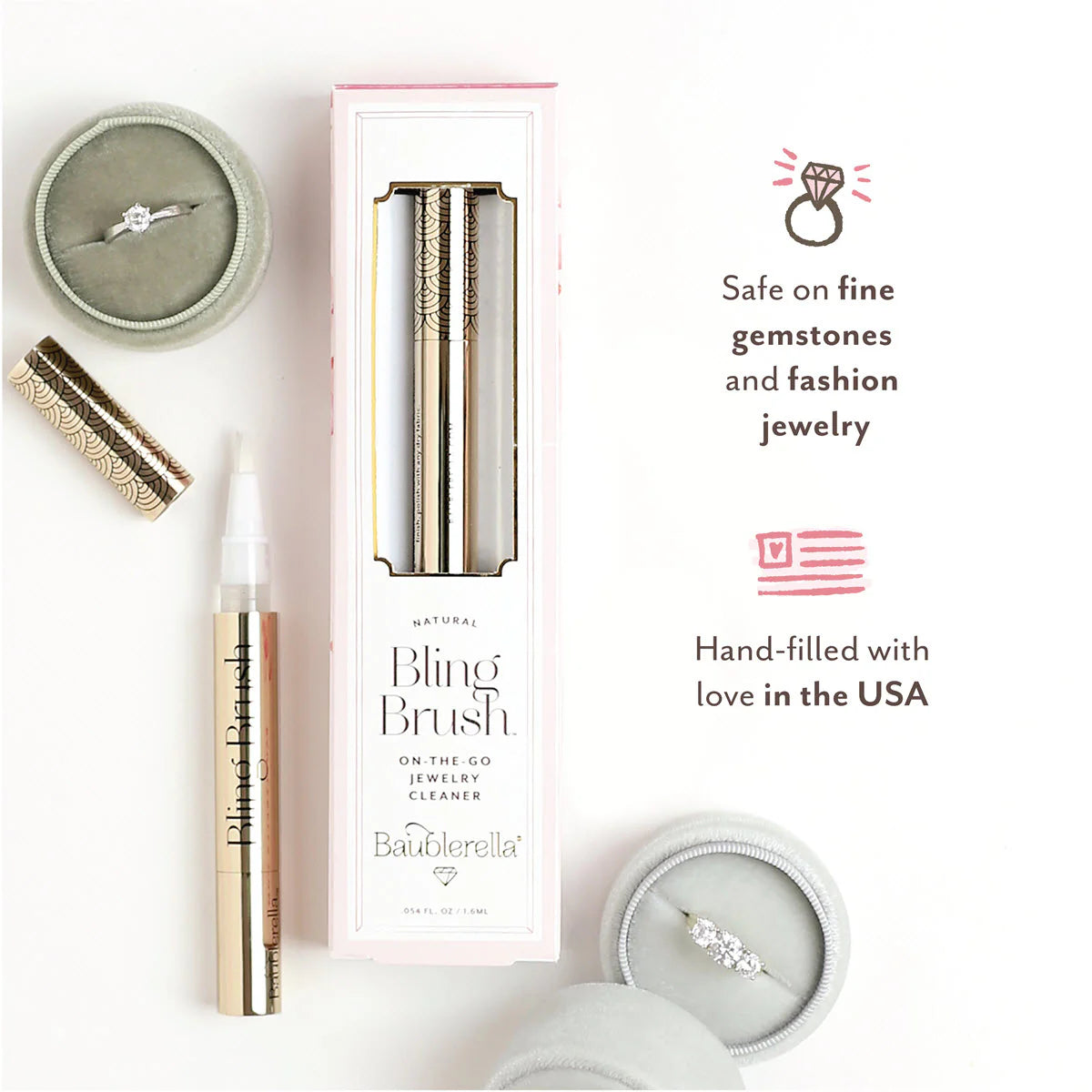 Baublerella Bling Brush® Natural On-the-Go Jewelry Cleaner-jewelry cleaning-Baublerella Bling Brush-Deja Nu Boutique, Women's Fashion Boutique in Lampasas, Texas