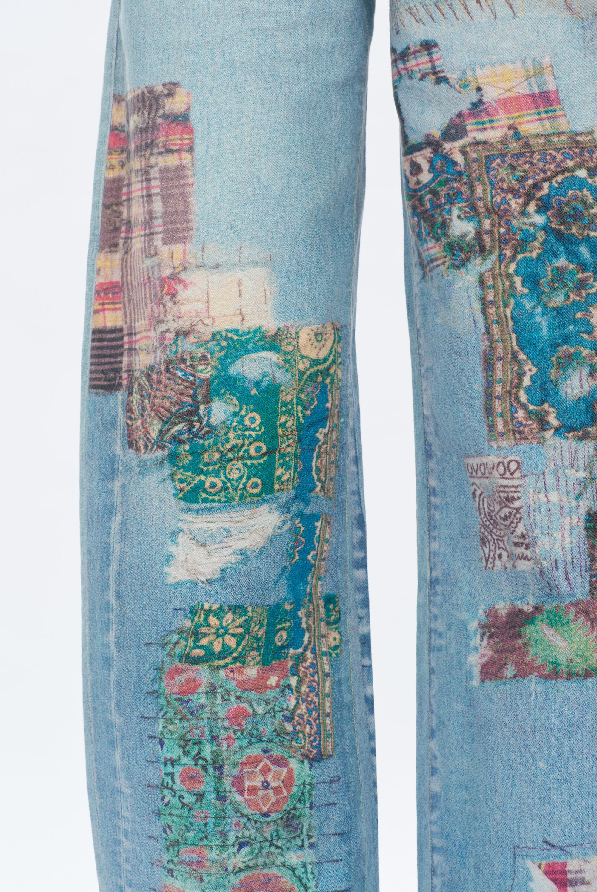 Bayeas High Rise Patchwork Barrel Leg Jeans In Light Blue-Jeans-Bayeas-Deja Nu Boutique, Women's Fashion Boutique in Lampasas, Texas