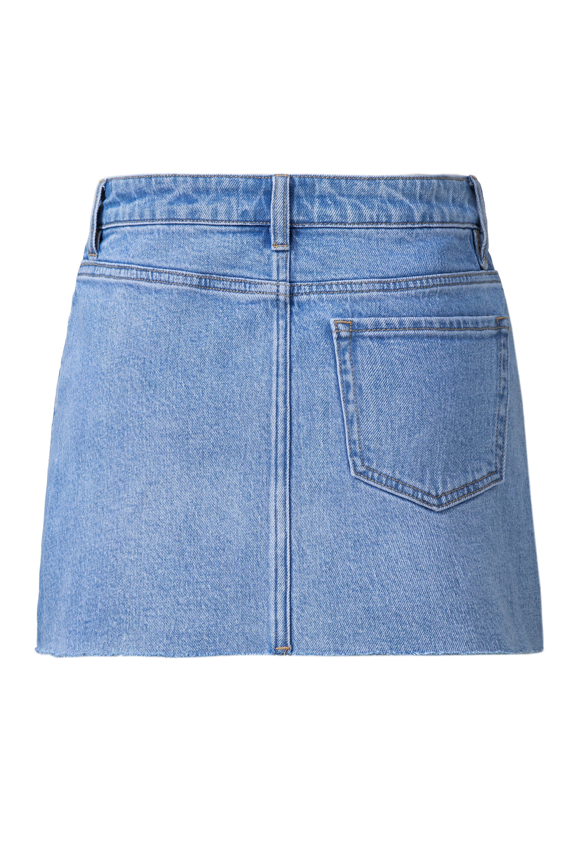 Bayeas Mid Rise Rhinestone Denim Mini Skirt In Blueberry-Skirts-Bayeas-Deja Nu Boutique, Women's Fashion Boutique in Lampasas, Texas