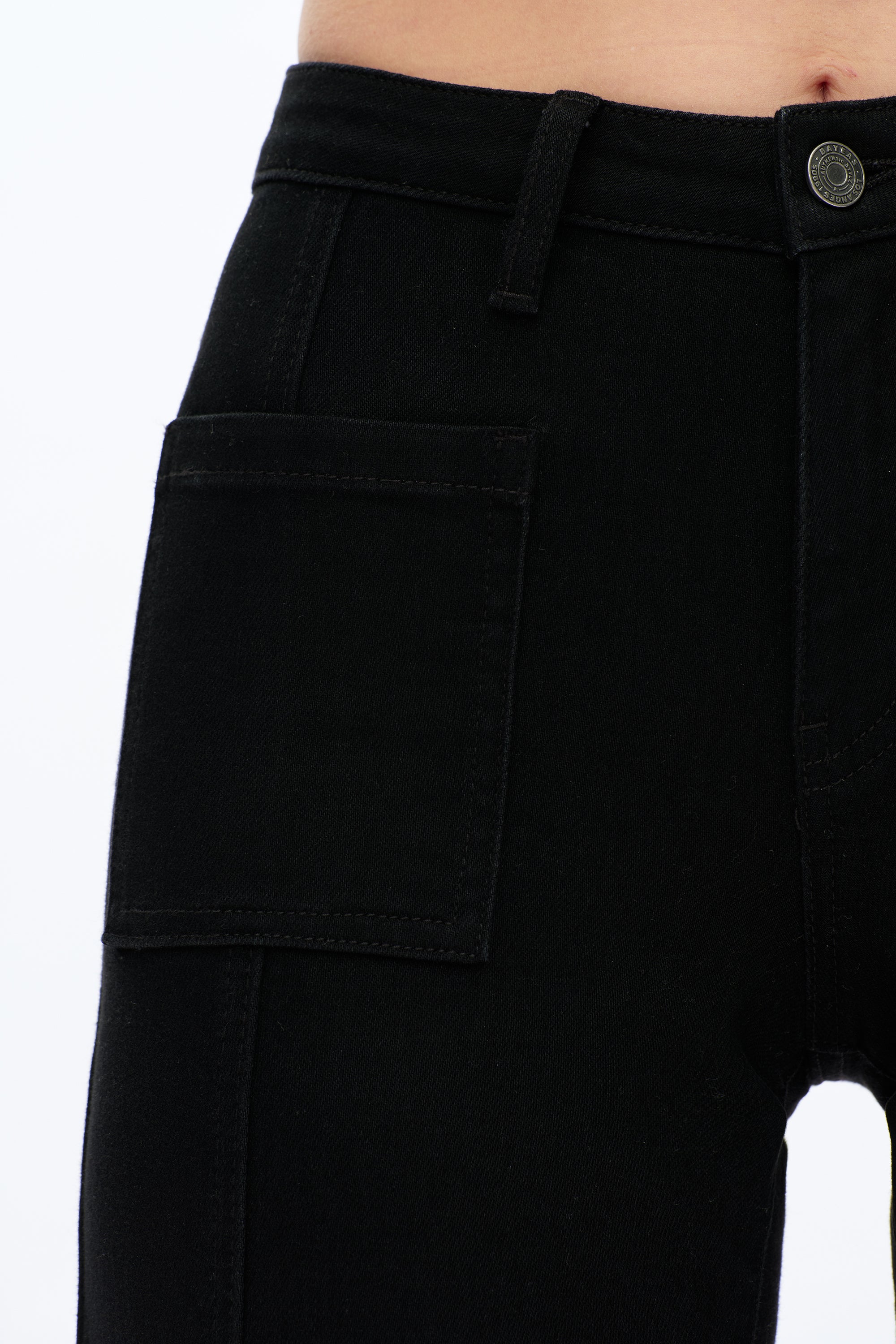 Bayeas Mid Rise Sequin Wide Leg Jean in Black-Jeans-Bayeas-Deja Nu Boutique, Women's Fashion Boutique in Lampasas, Texas