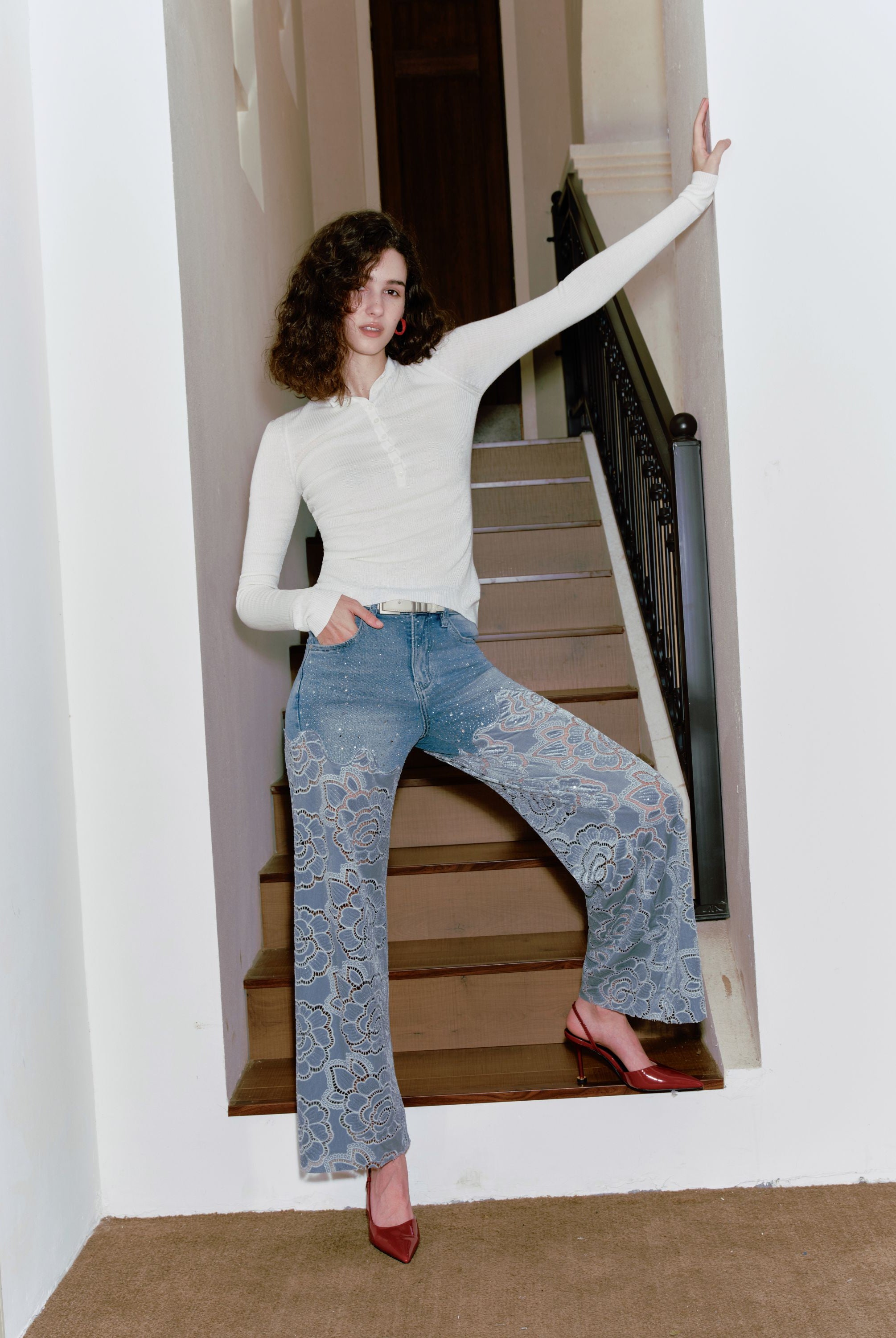 Bayeas Retro Light Blue Wide Leg Jeans-Jeans-Bayeas-Deja Nu Boutique, Women's Fashion Boutique in Lampasas, Texas