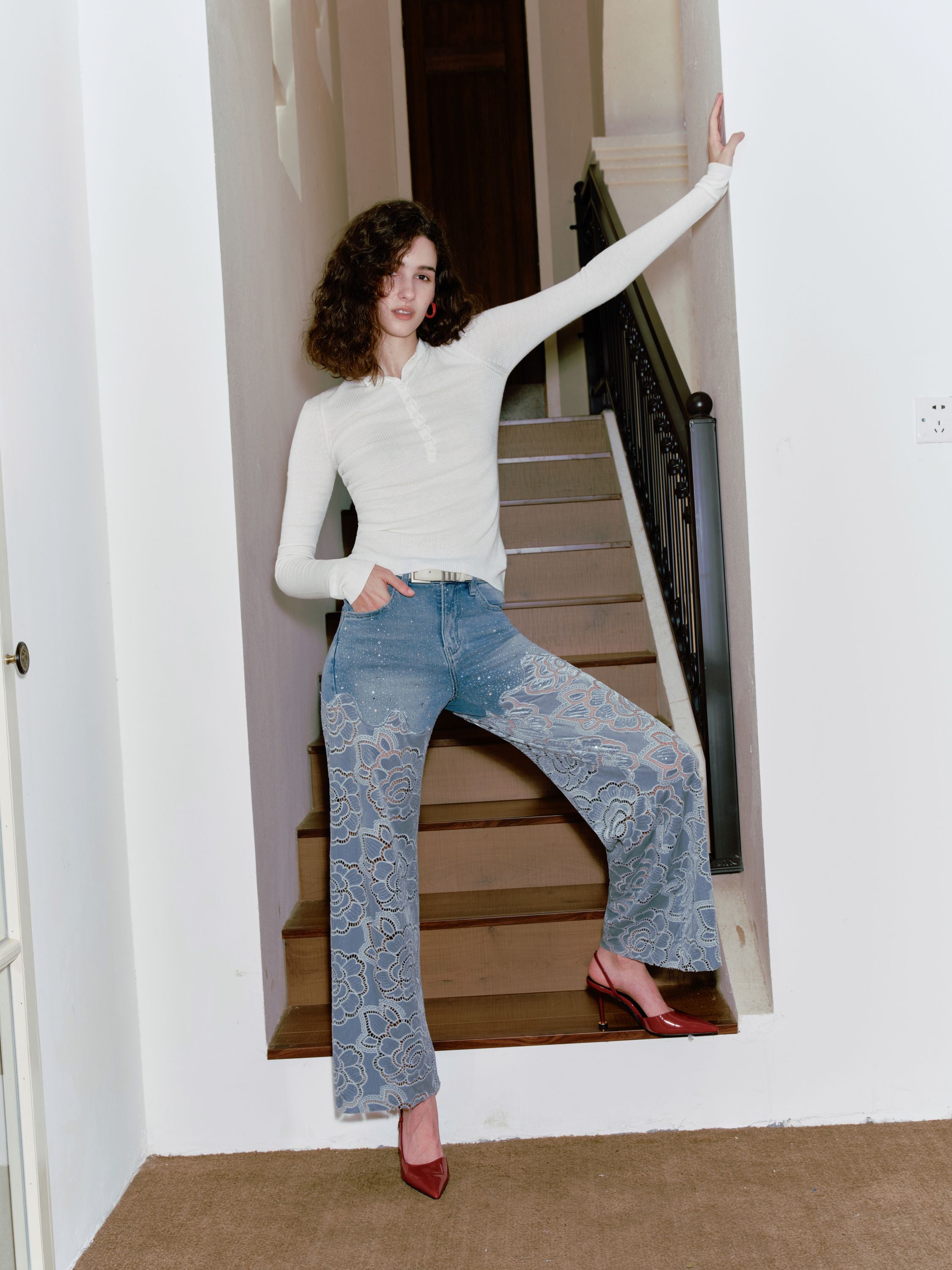 Bayeas Retro Light Blue Wide Leg Jeans-Jeans-Bayeas-Deja Nu Boutique, Women's Fashion Boutique in Lampasas, Texas