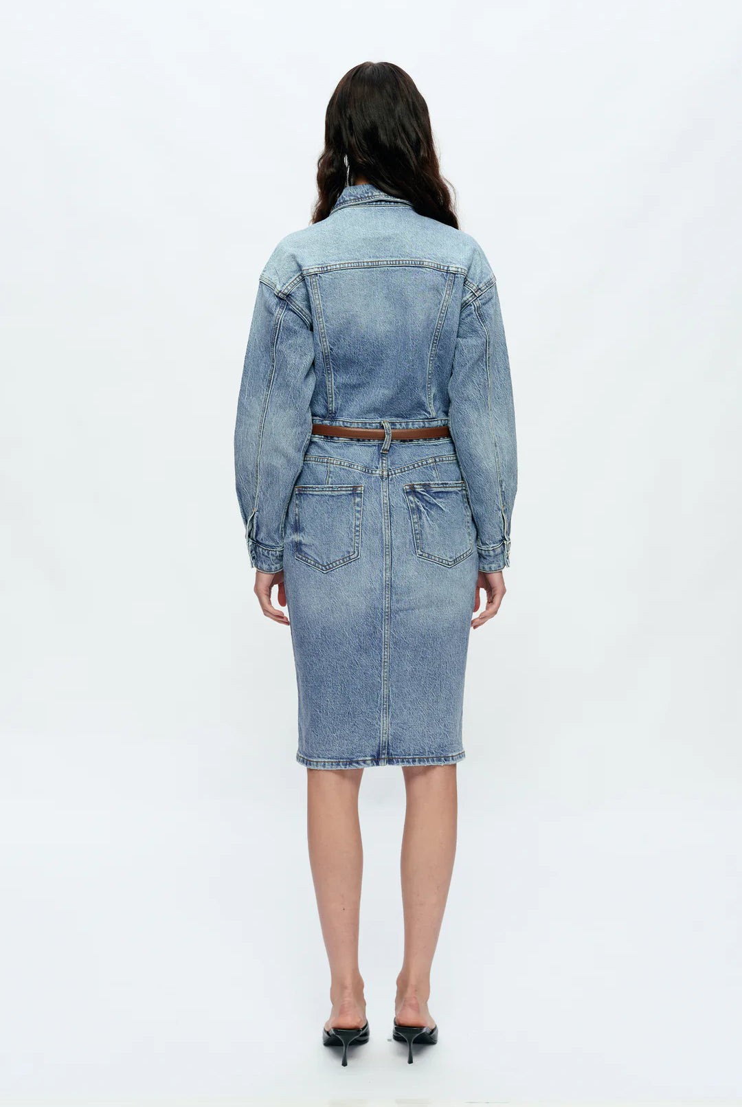 Bayeas Doris Long Sleeve Denim Dress in Island – Classic Meets Cool-Dresses-Bayeas-Deja Nu Boutique, Women's Fashion Boutique in Lampasas, Texas