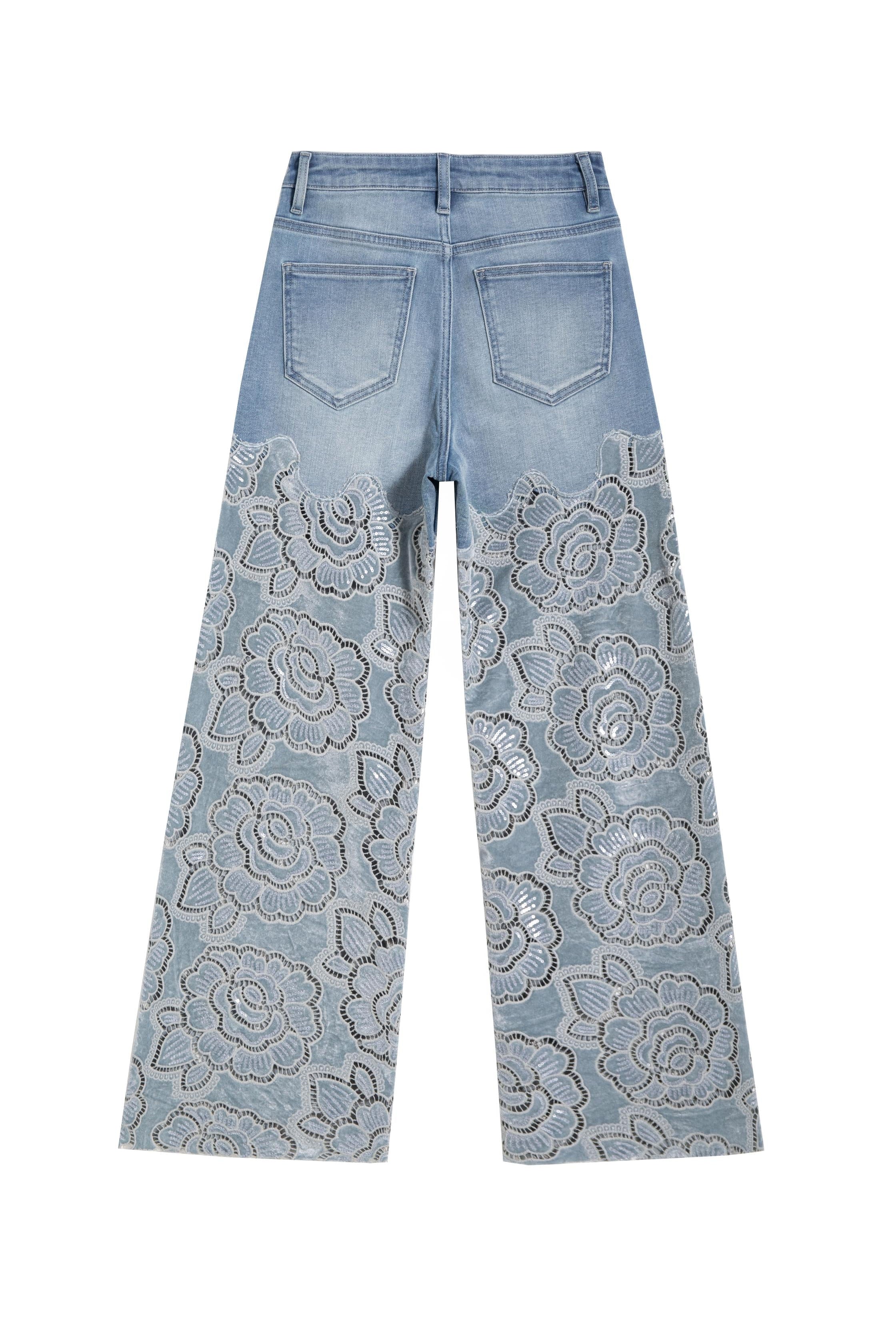 Bayeas Retro Light Blue Wide Leg Jeans-Jeans-Bayeas-Deja Nu Boutique, Women's Fashion Boutique in Lampasas, Texas