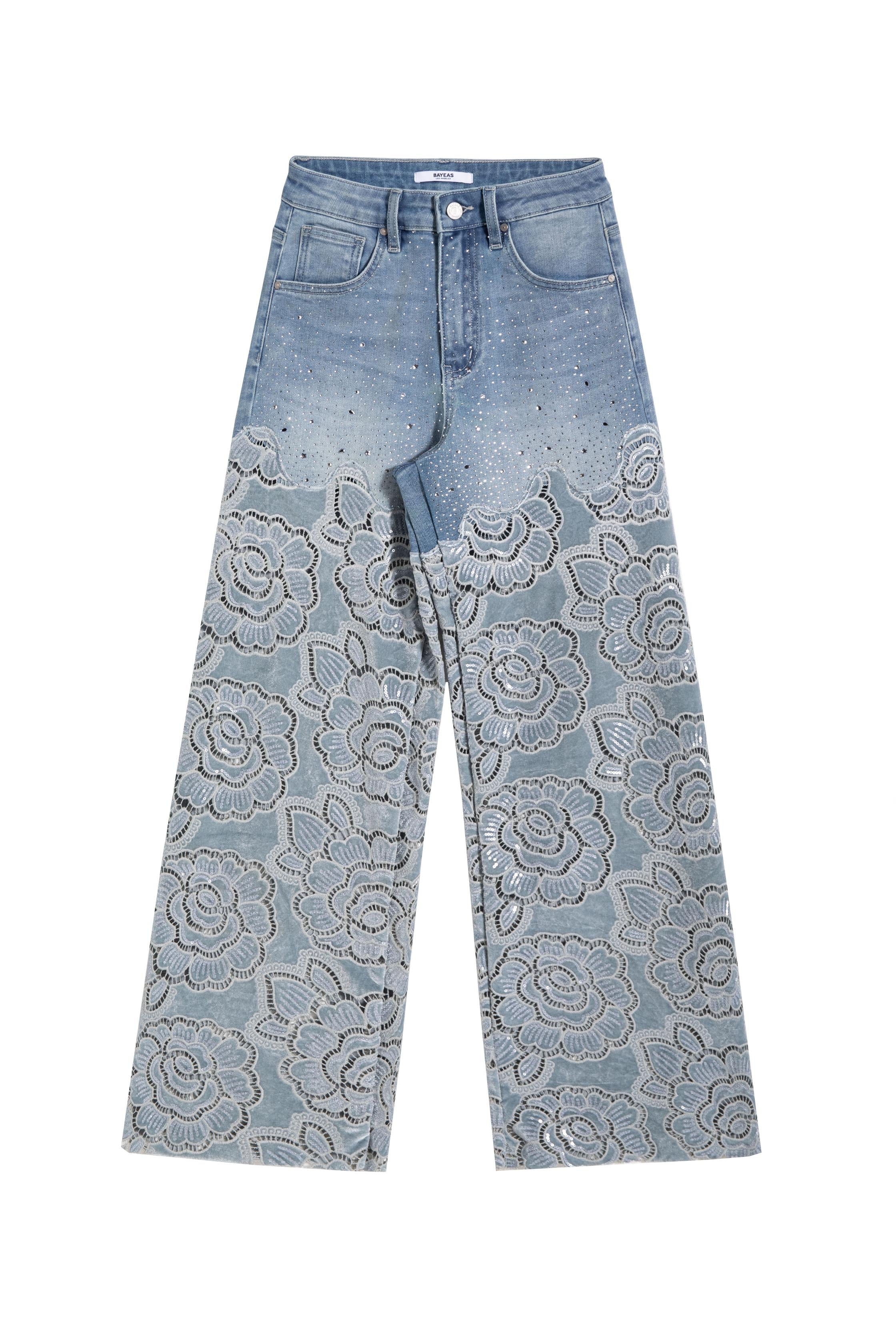 Bayeas Retro Light Blue Wide Leg Jeans-Jeans-Bayeas-Deja Nu Boutique, Women's Fashion Boutique in Lampasas, Texas
