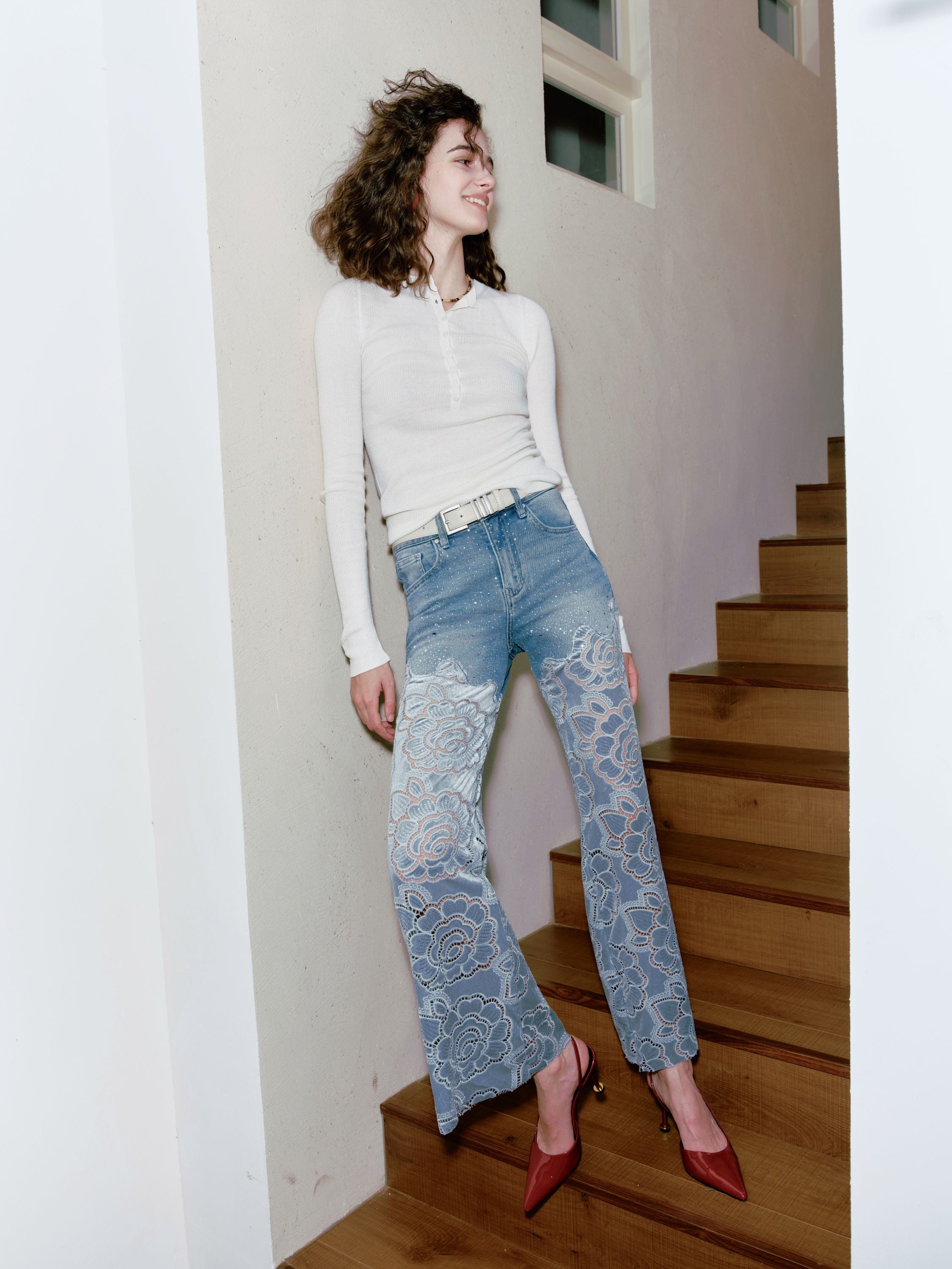 Bayeas Retro Light Blue Wide Leg Jeans-Jeans-Bayeas-Deja Nu Boutique, Women's Fashion Boutique in Lampasas, Texas