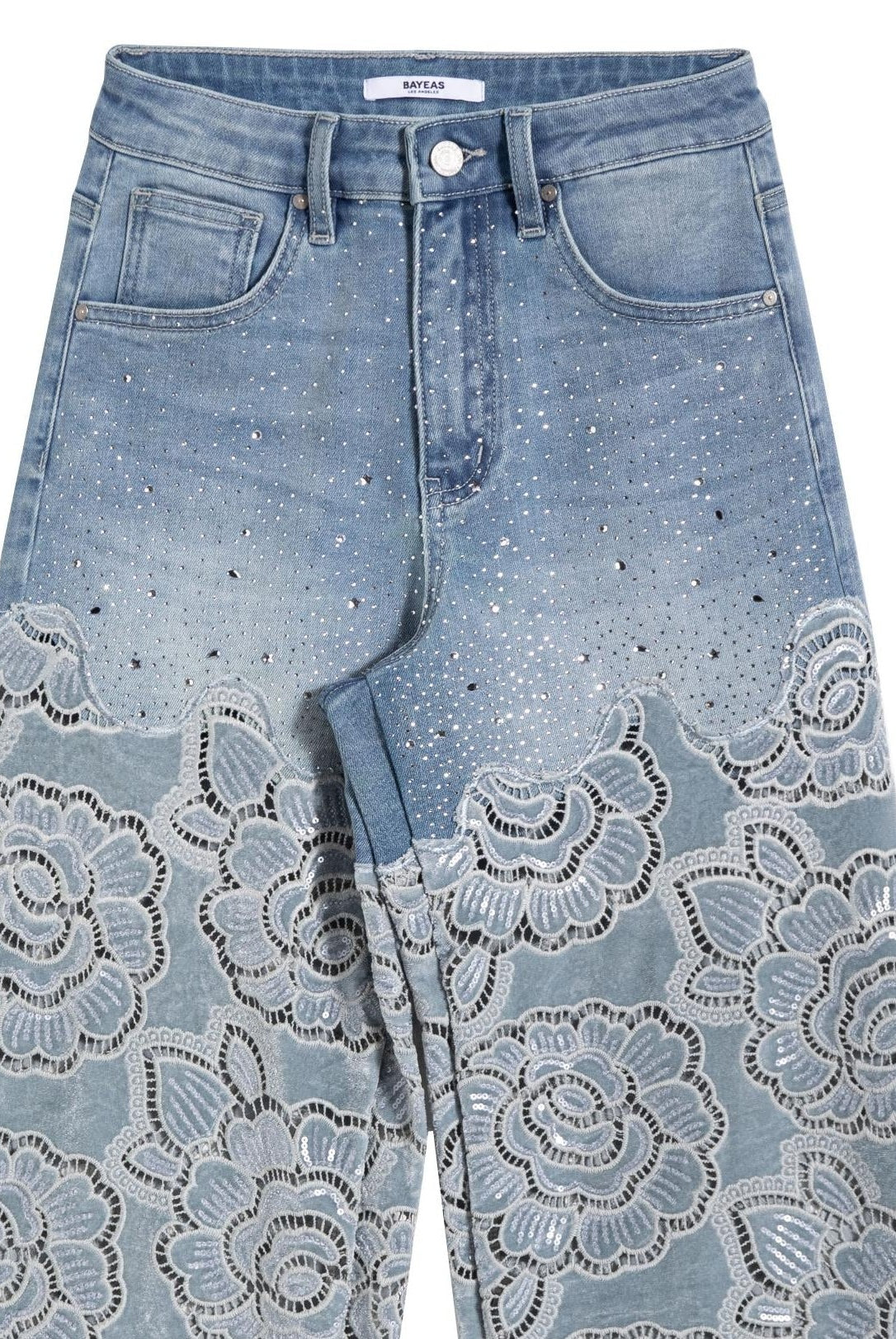 Bayeas Retro Light Blue Wide Leg Jeans-Jeans-Bayeas-Deja Nu Boutique, Women's Fashion Boutique in Lampasas, Texas