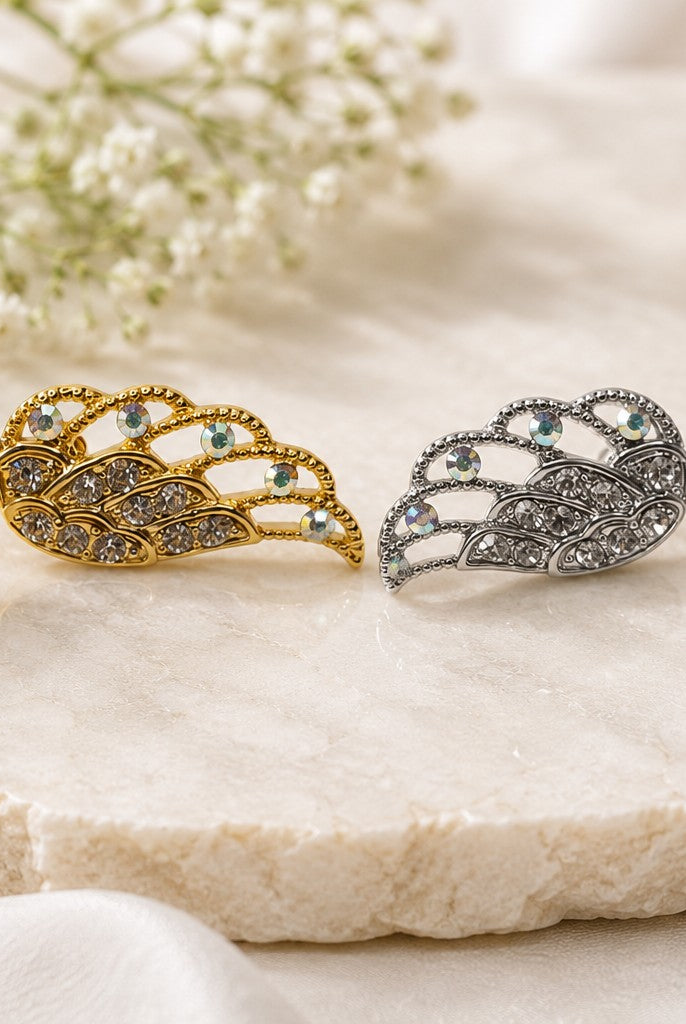 Betty Oh! Rhinestone Wing Post Earrings-Earrings-Betty Oh!-Deja Nu Boutique, Women's Fashion Boutique in Lampasas, Texas