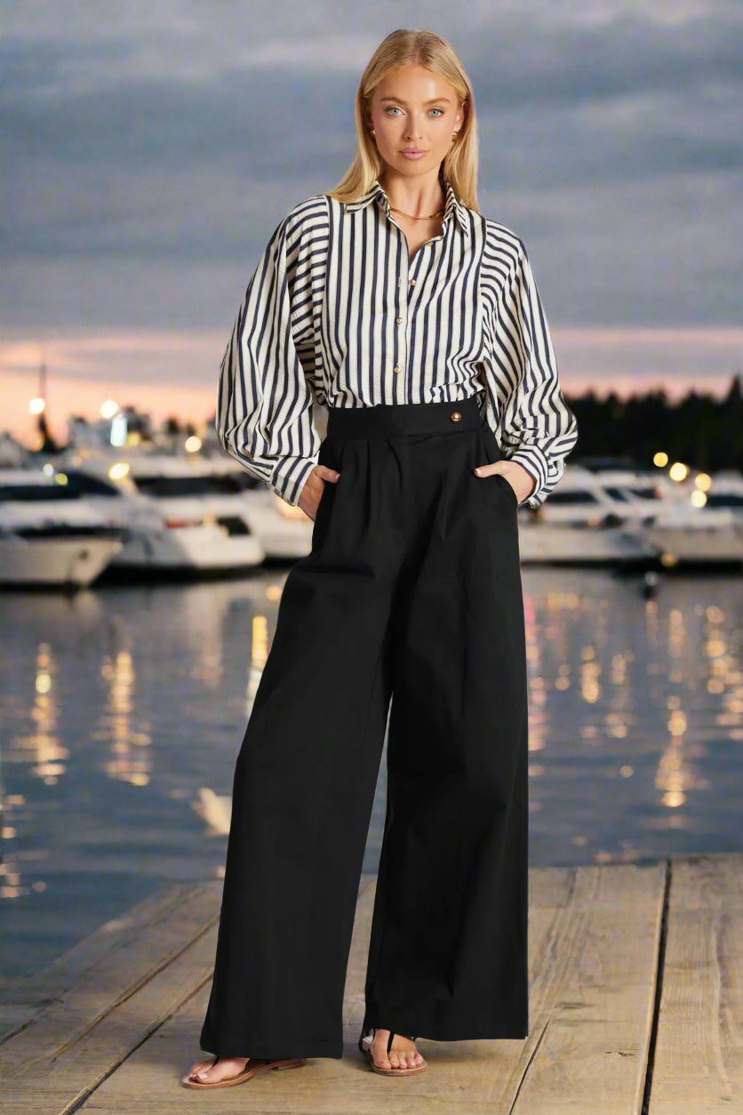 Bishop And Young Aly Dolman Sleeve Striped Top-Tops-Bishop And Young-Deja Nu Boutique, Women's Fashion Boutique in Lampasas, Texas