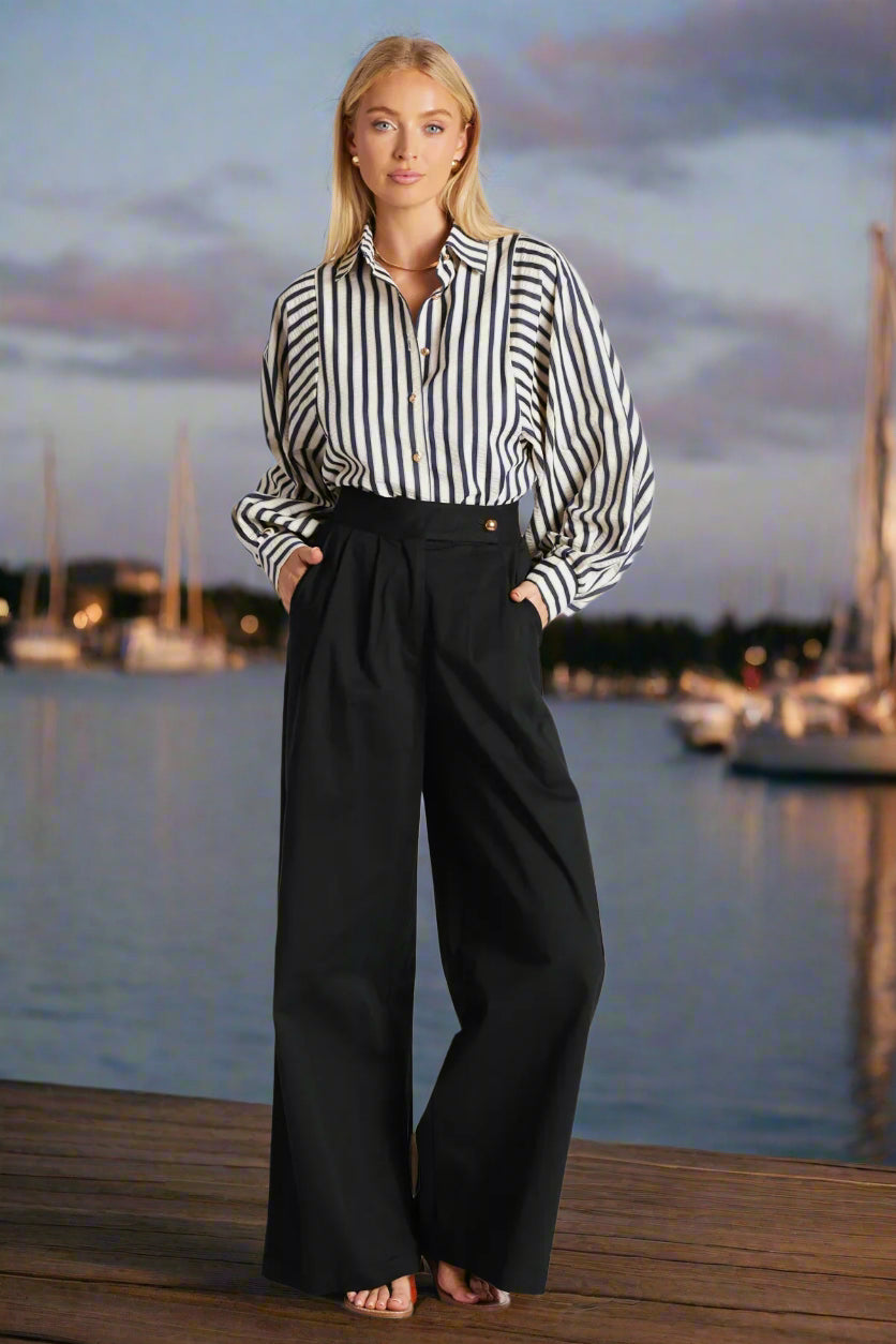 Bishop And Young Aly Dolman Sleeve Striped Top-Tops-Bishop And Young-Deja Nu Boutique, Women's Fashion Boutique in Lampasas, Texas