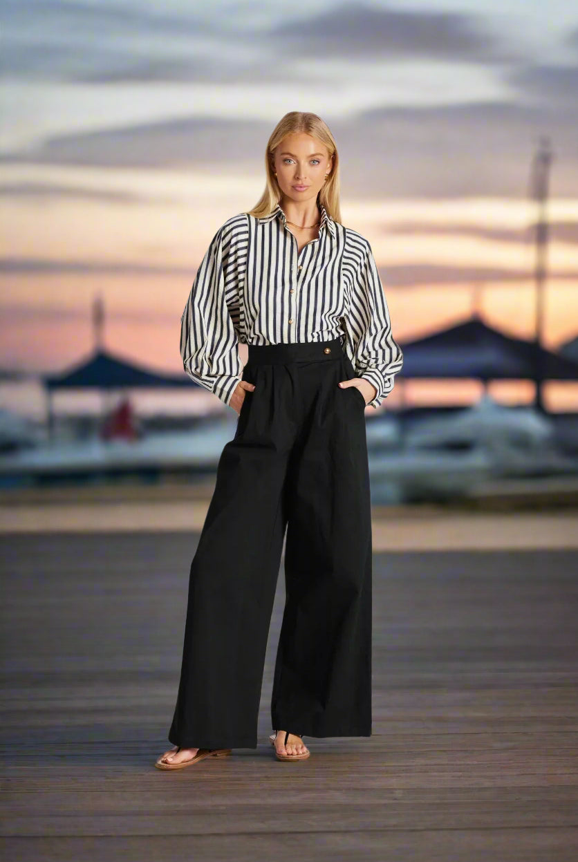 Bishop And Young Aly Dolman Sleeve Striped Top-Tops-Bishop And Young-Deja Nu Boutique, Women's Fashion Boutique in Lampasas, Texas