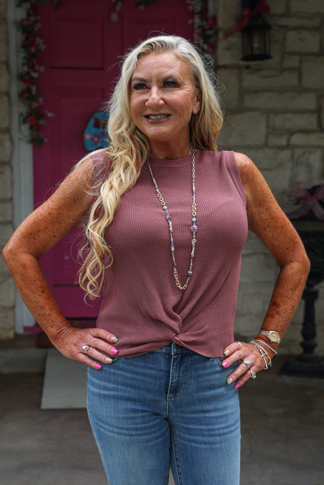 Bishop And Young The Romantic Flair Bonita Crop Twist Sweater In Crimson-Sweaters-Bishop And Young-Deja Nu Boutique, Women's Fashion Boutique in Lampasas, Texas