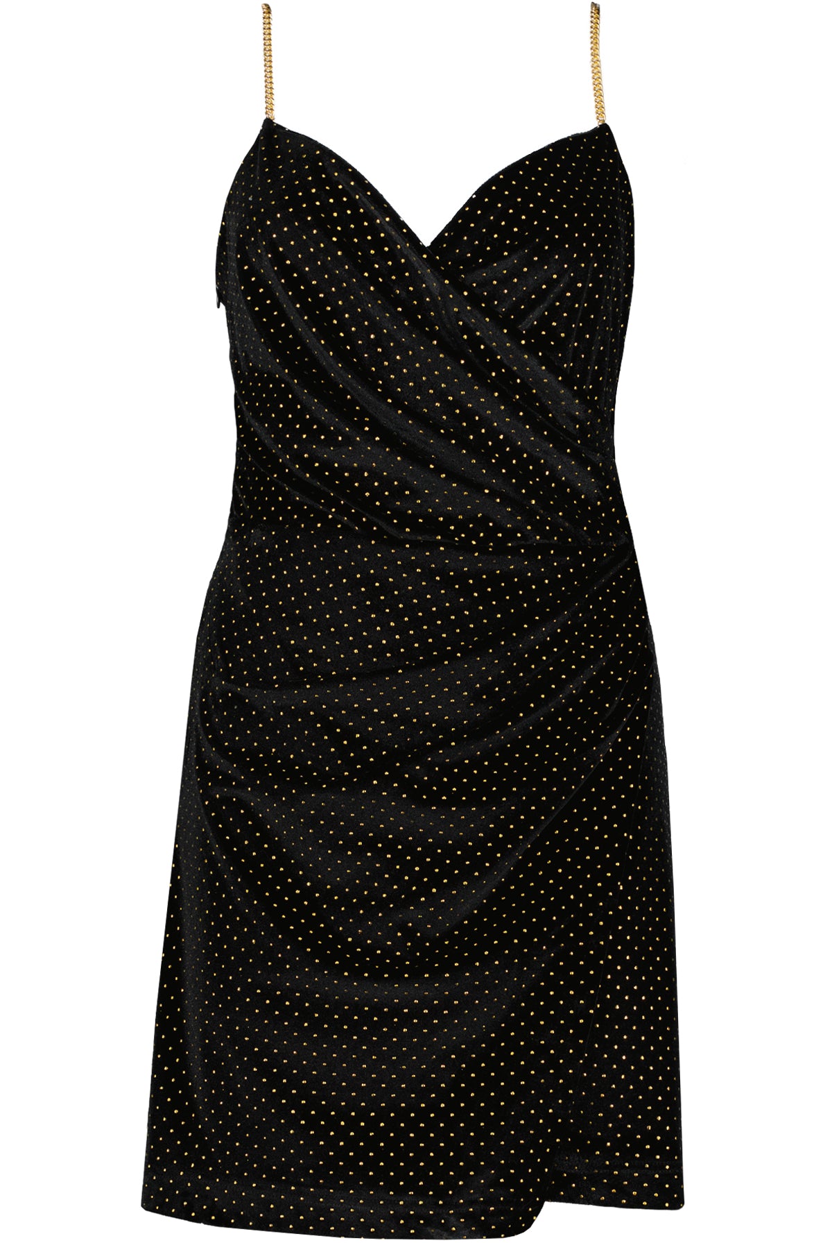 Bishop + Young Object Of Affection Gold Stud Malone Faux Wrap Mini Dress-Dresses-Bishop And Young-Deja Nu Boutique, Women's Fashion Boutique in Lampasas, Texas