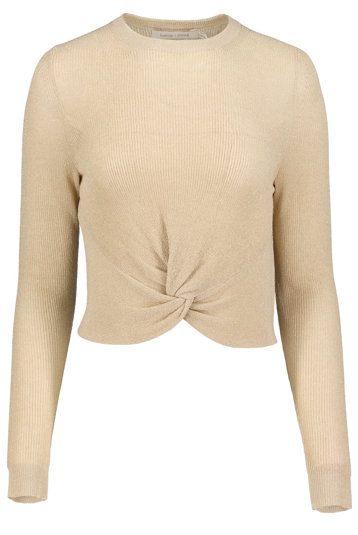 Bishop + Young Object Of Affection Lurex Bonita Twist Front Sweater In Gold-Bottoms-Bishop And Young-Deja Nu Boutique, Women's Fashion Boutique in Lampasas, Texas