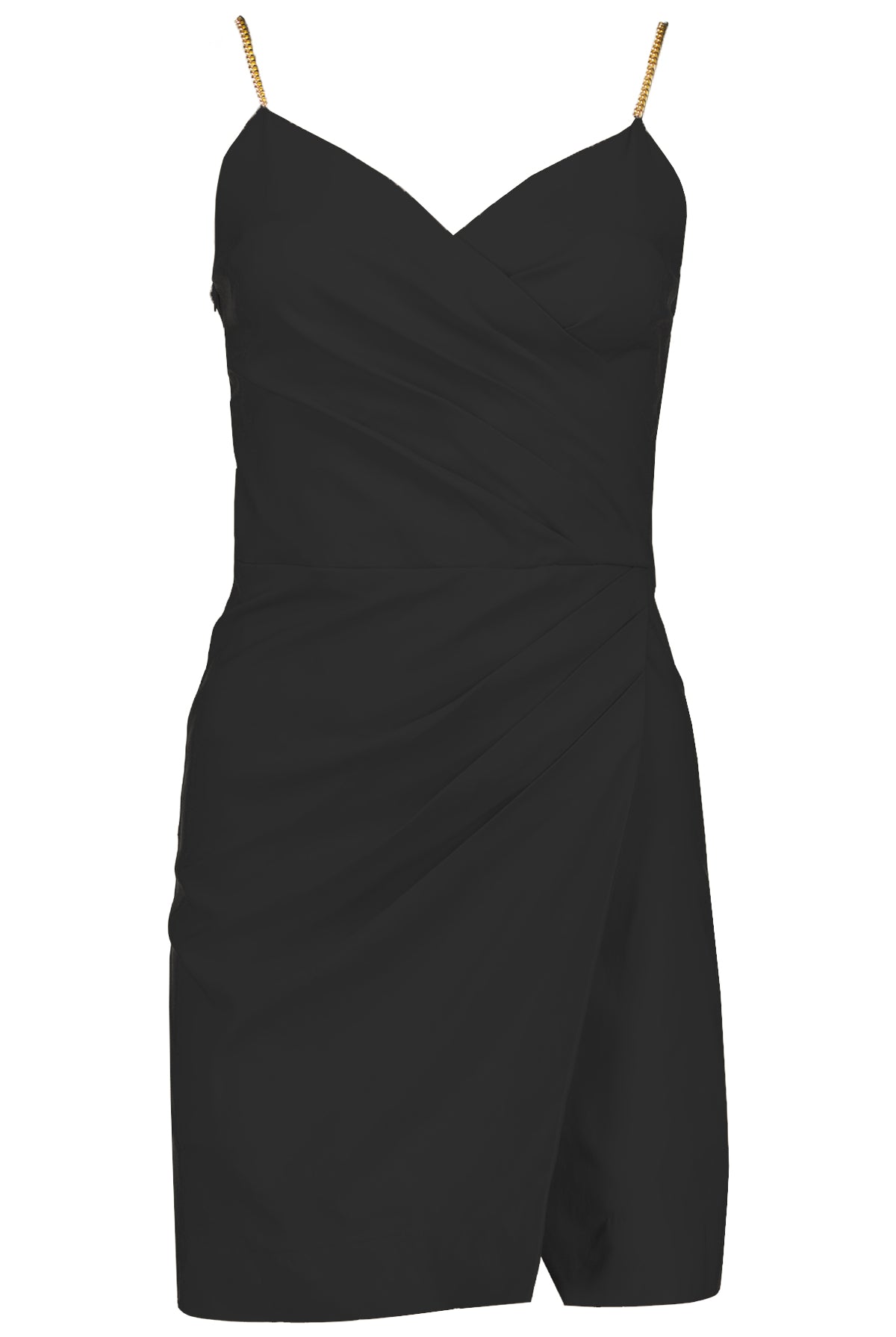 Bishop & Young Malone Faux Wrap Mini Dress With Chain Straps In Black-Midi Dresses-Bishop And Young-Deja Nu Boutique, Women's Fashion Boutique in Lampasas, Texas
