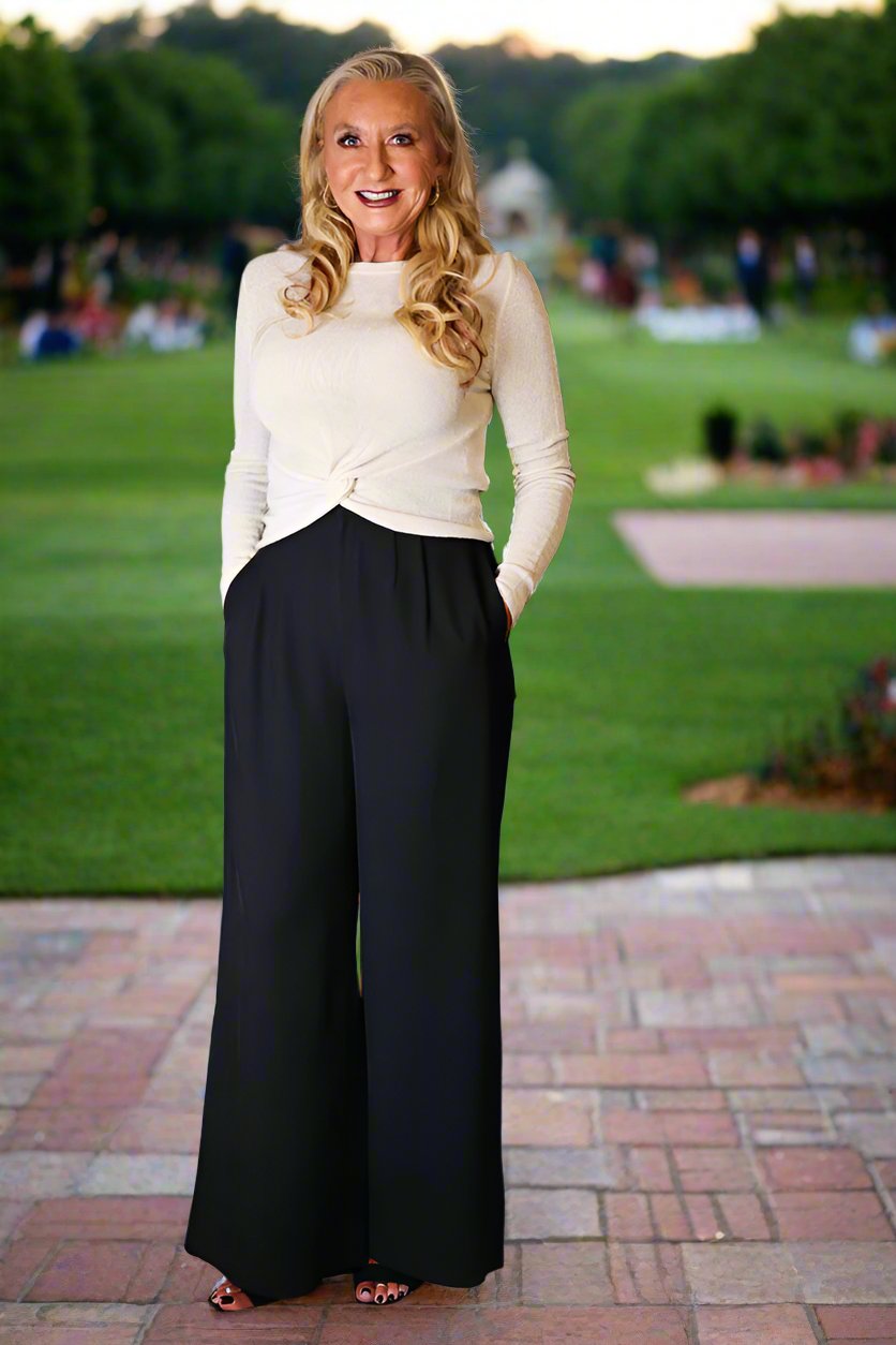 Bishop + Young Marbella Wide Leg Pant In Black-Pants-Bishop And Young-Deja Nu Boutique, Women's Fashion Boutique in Lampasas, Texas