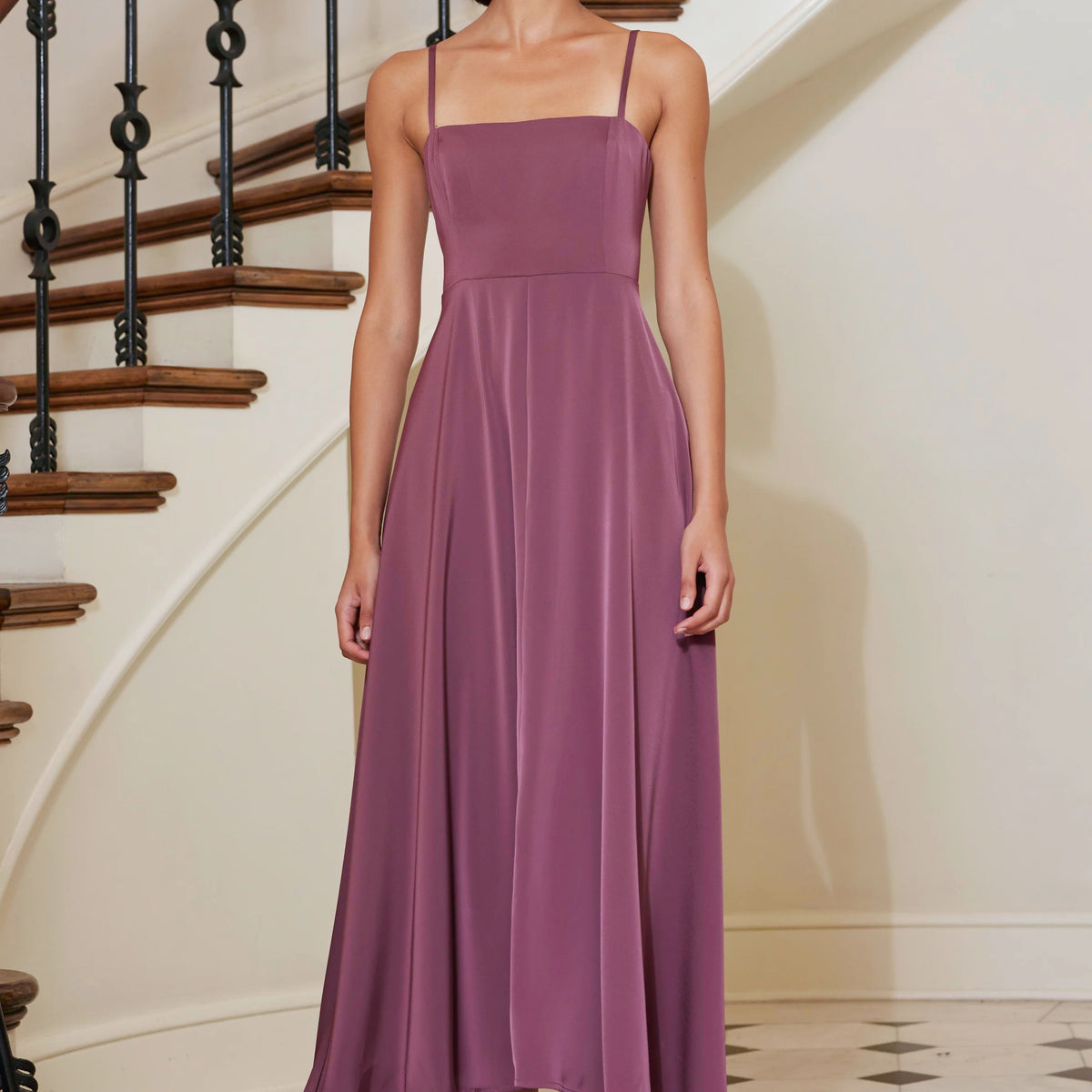 knee length dresses for ladies Dream Of Love Mauve Pink Gauze Midi Dress – Shop the Mint main image 1