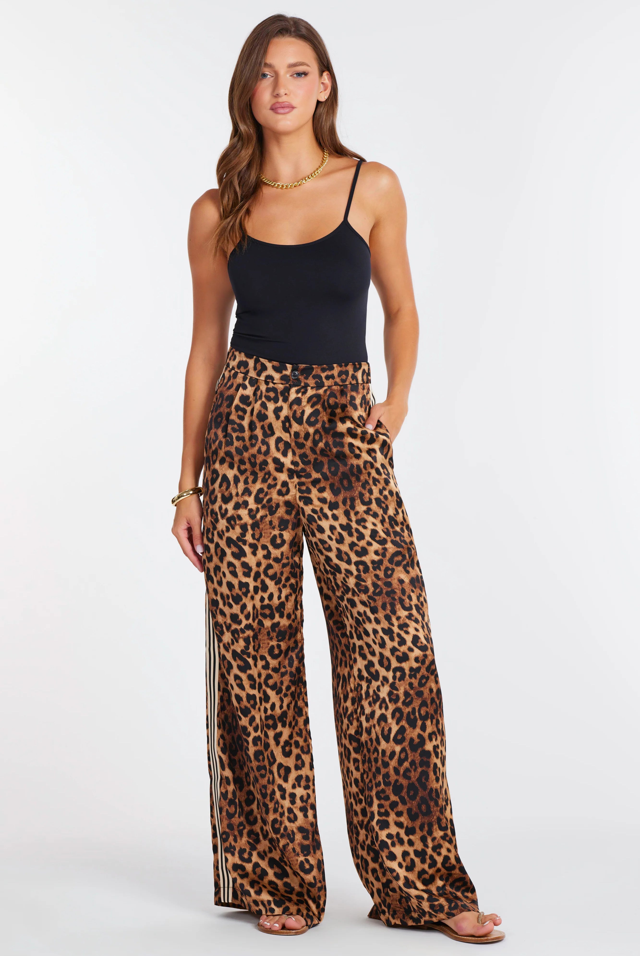 Bishop + Young Veronica Sporty Pant Leopard Print-Pants-Bishop And Young-Deja Nu Boutique, Women's Fashion Boutique in Lampasas, Texas
