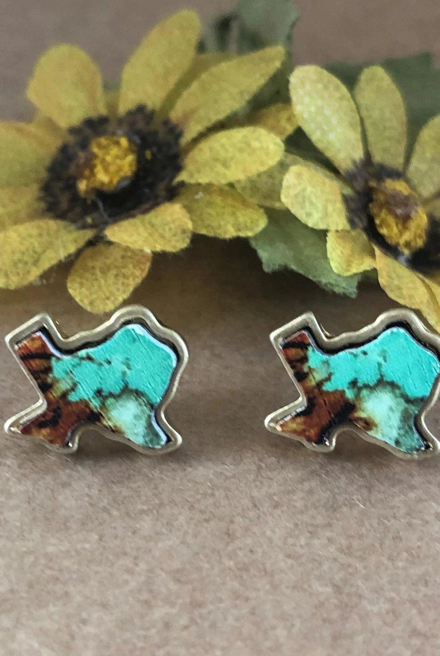 Blue Semiprecious Texas Stud Earrings-Earrings-Deja Nu-Deja Nu Boutique, Women's Fashion Boutique in Lampasas, Texas