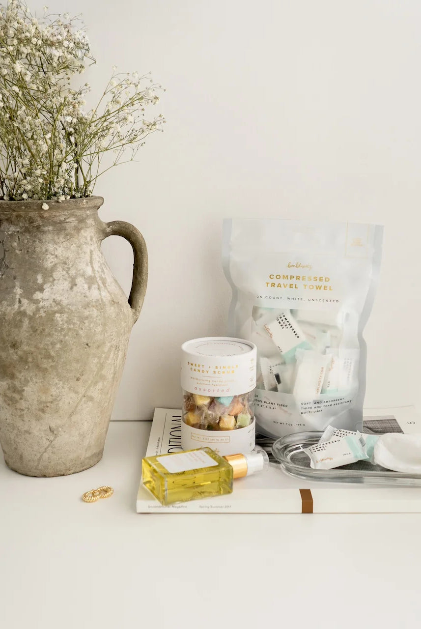 Bonblissity Blooming Travel Towel-Washcloths-Bonblissity-Deja Nu Boutique, Women's Fashion Boutique in Lampasas, Texas