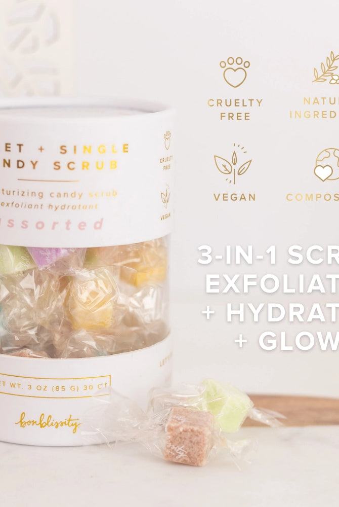 Bonblissity Assorted Sugar Cube Candy Scrub (30 pcs)-Sugar Scrub-Bonblissity-Deja Nu Boutique, Women's Fashion Boutique in Lampasas, Texas